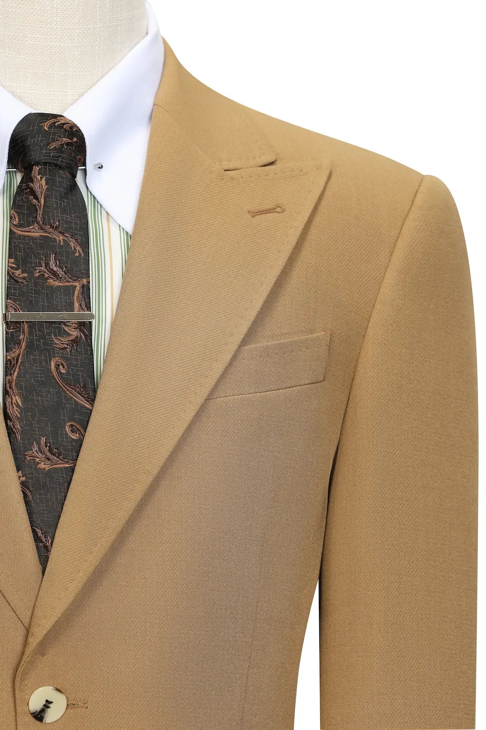Men's Camel Peak Lapel 3 Piece Suits