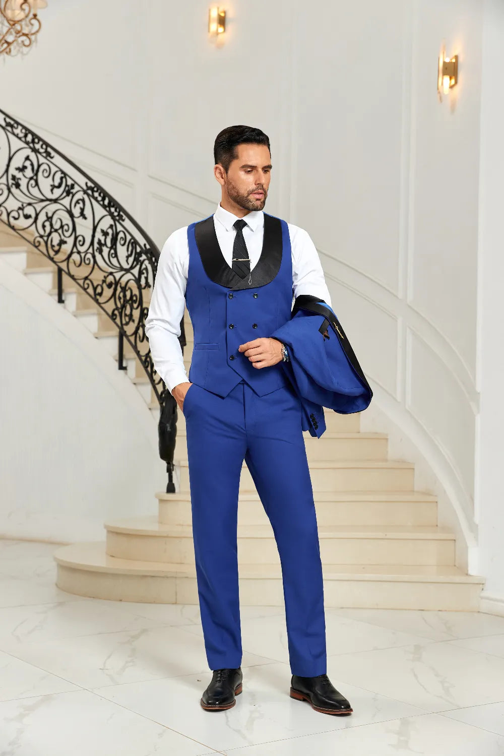 Men's Shawl Collar Vest & Pants 2 Pieces Suits
