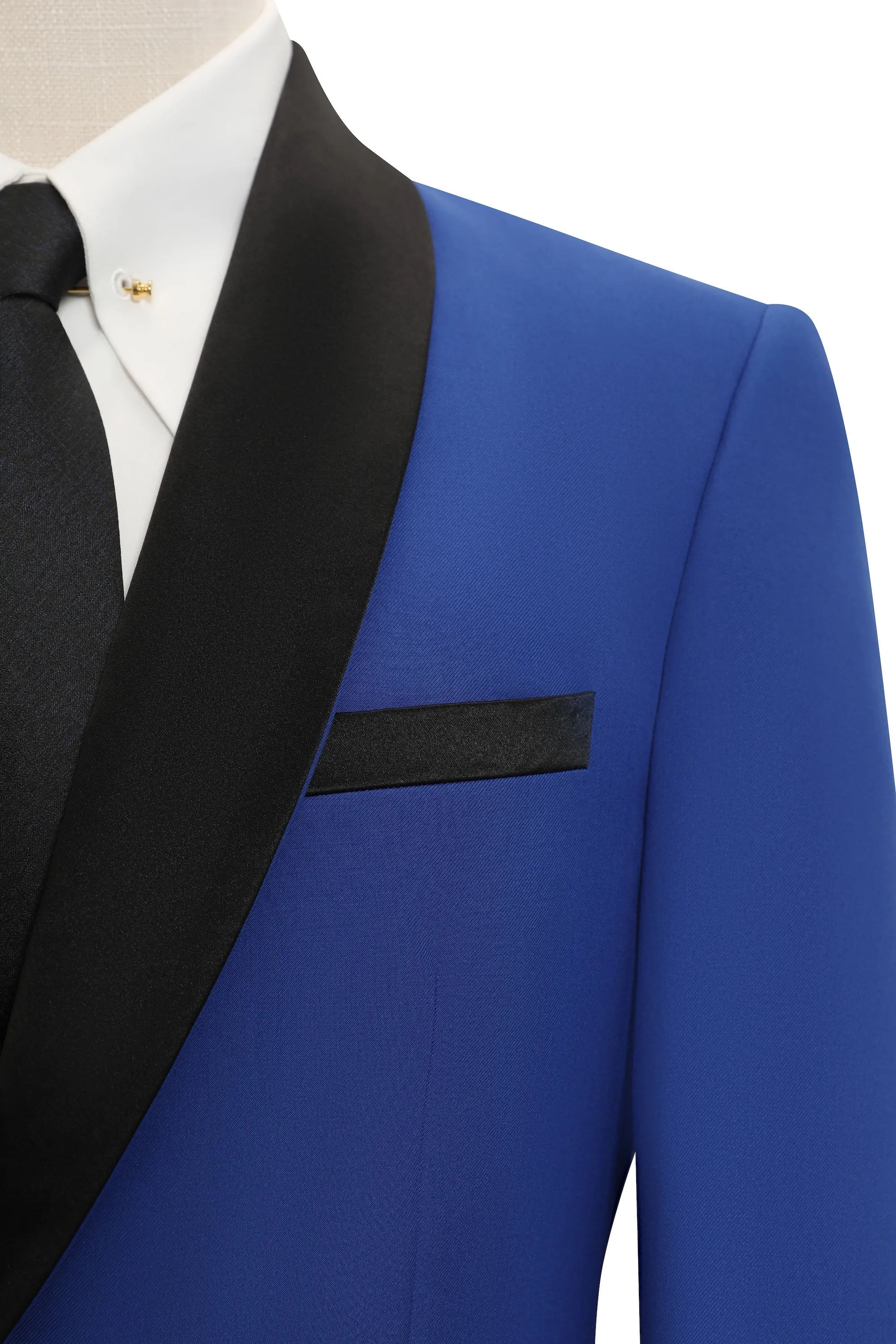 Men's Royal Blue Shawl Lapel 3 Piece Suits
