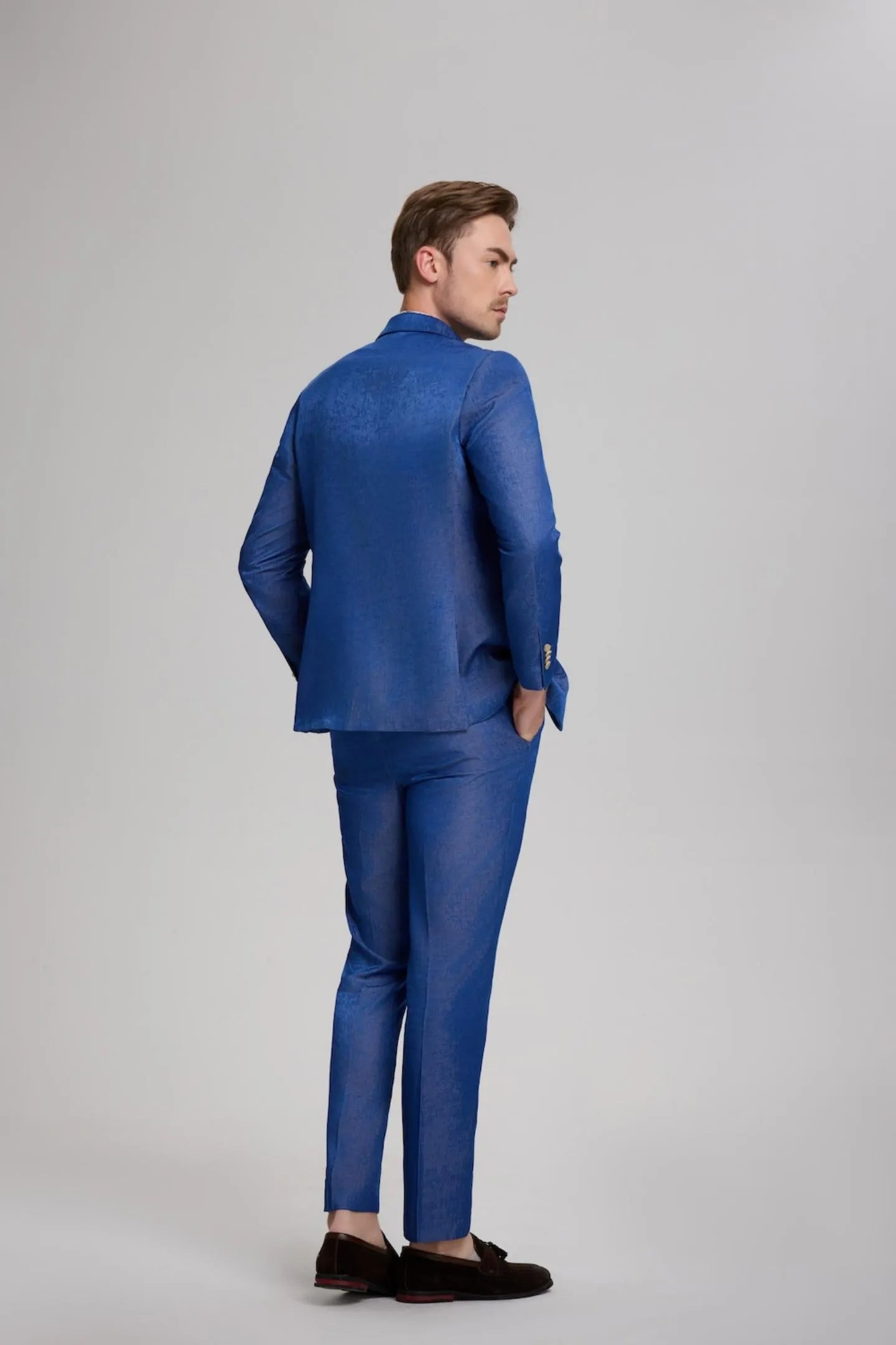 royal blue casual dress mens Men's Slim Fit Blue Dress Shirt Size N1