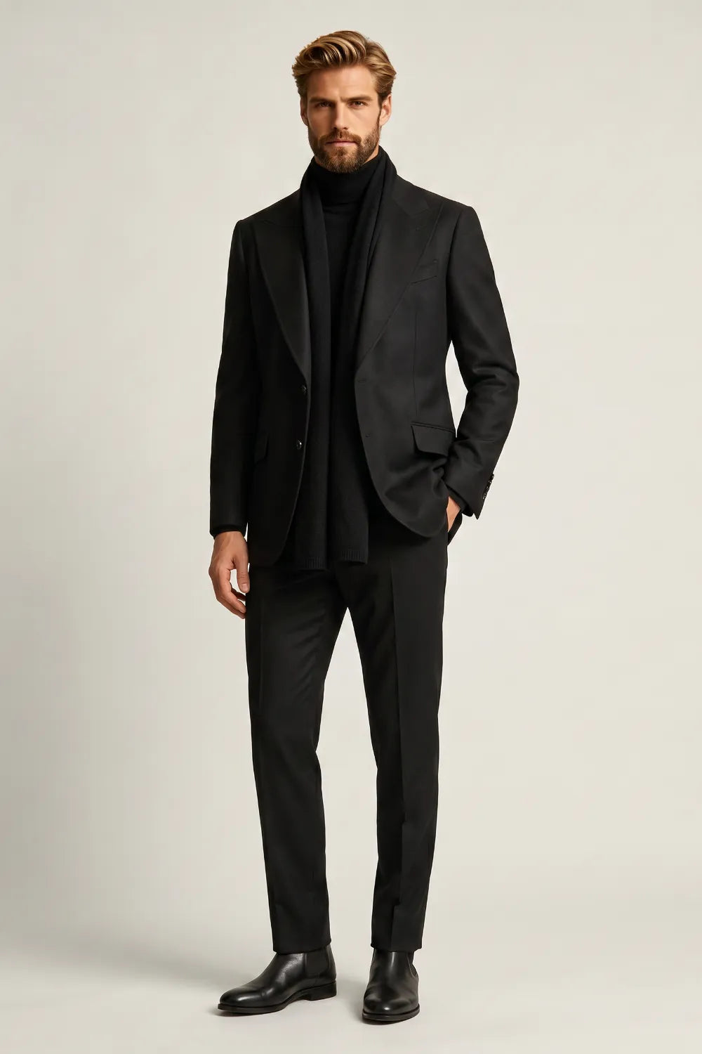 Men's Black Slim Fit 2 Piece Suit