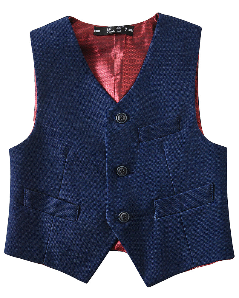 Boys Kids Formal 3 Piece Suits - Blazer Vest & Pants