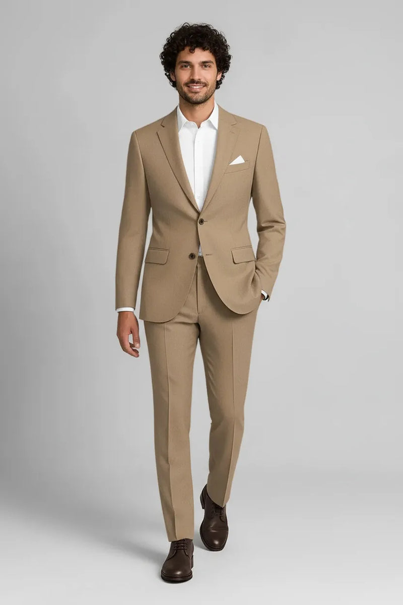 Refined Simplicity in a 2026 Business Man Suit in Champagne| Wehilion®
