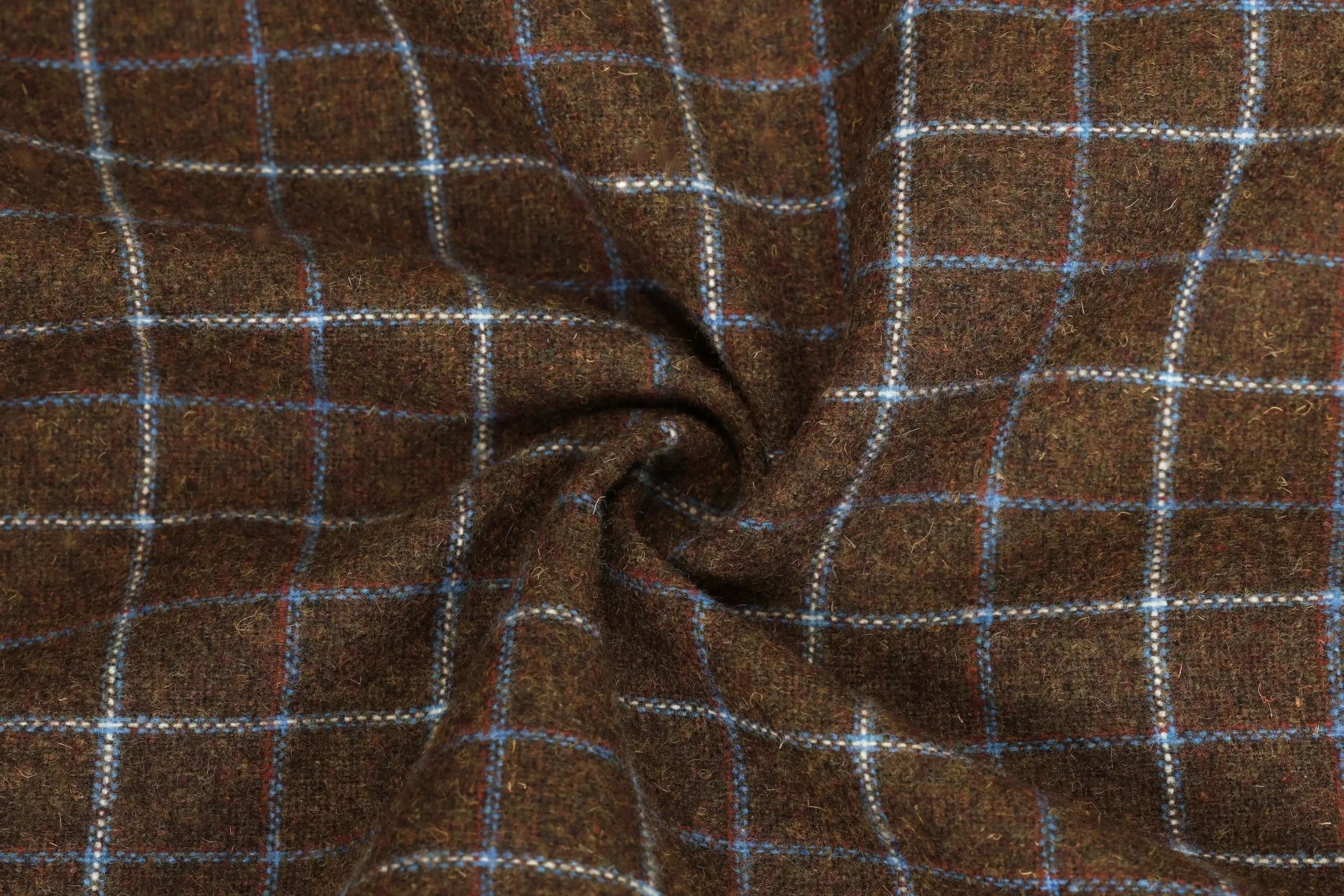 Men's Brown Plaid Herringbone 2 Piece Suit