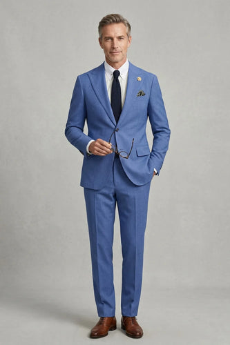 blue color dress for man Men's Modern 2 Piece Suit Tags wedding turban Size:S (32-33 sleeve length) USCG Winter Dress Blue detail_sequin