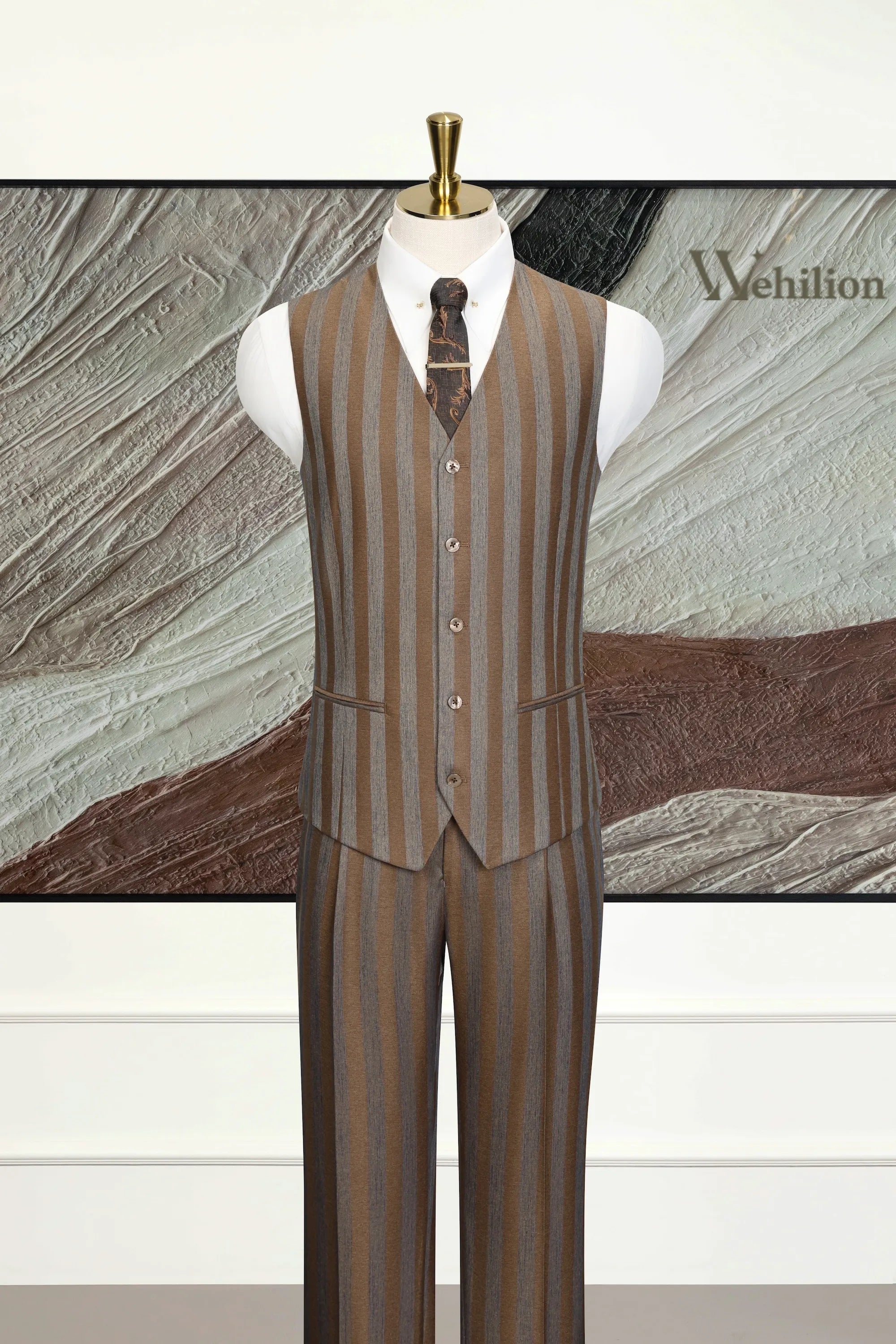 Men's Bold Wide Stripe 3 Piece Suits