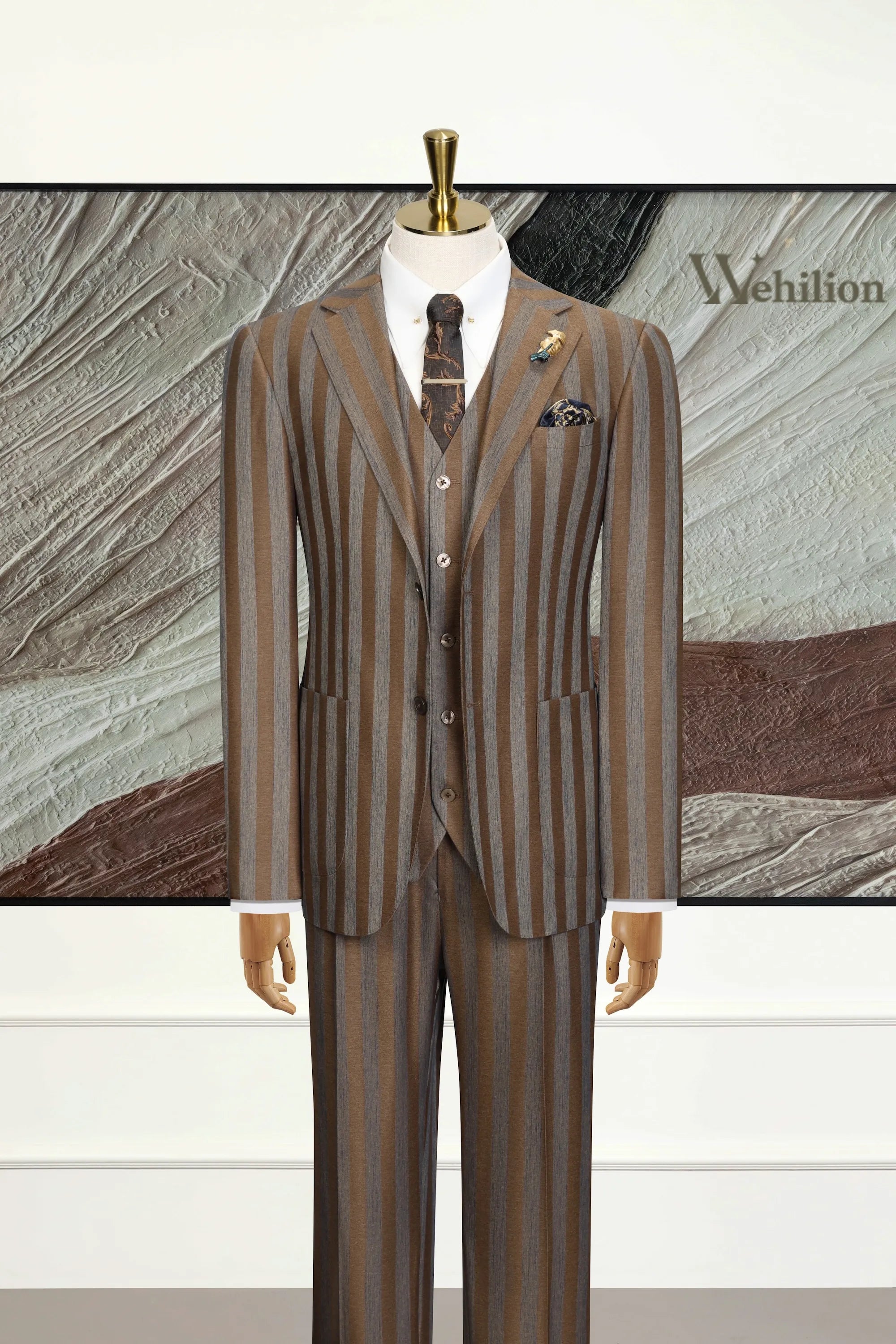 Men's Bold Wide Stripe 3 Piece Suits
