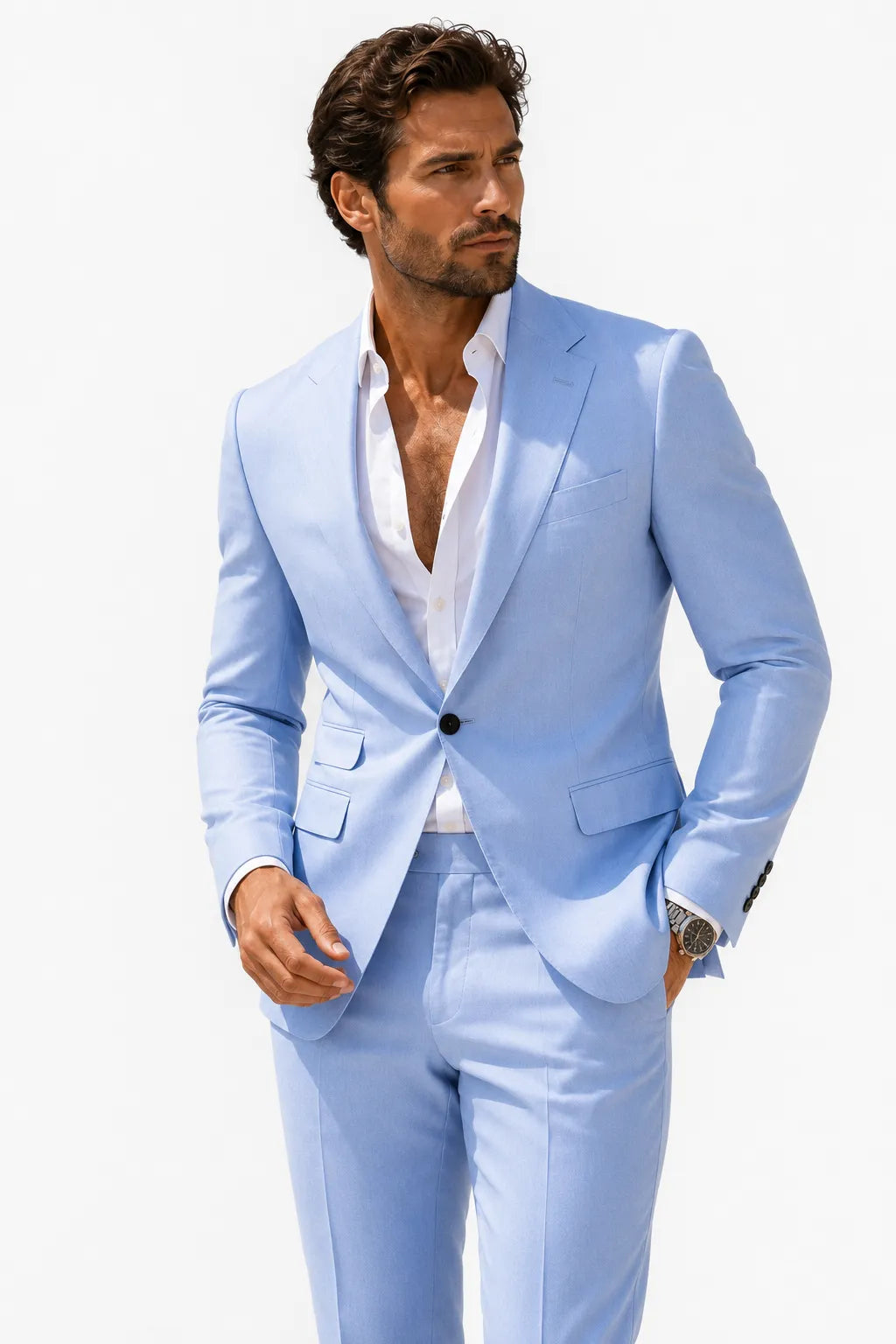 Men's Refined Linen 2 Piece Suit