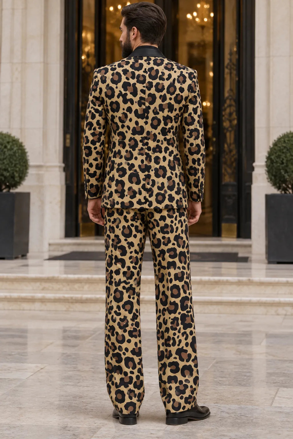 Men's Leopard Print Luxury 2 Piece Suit