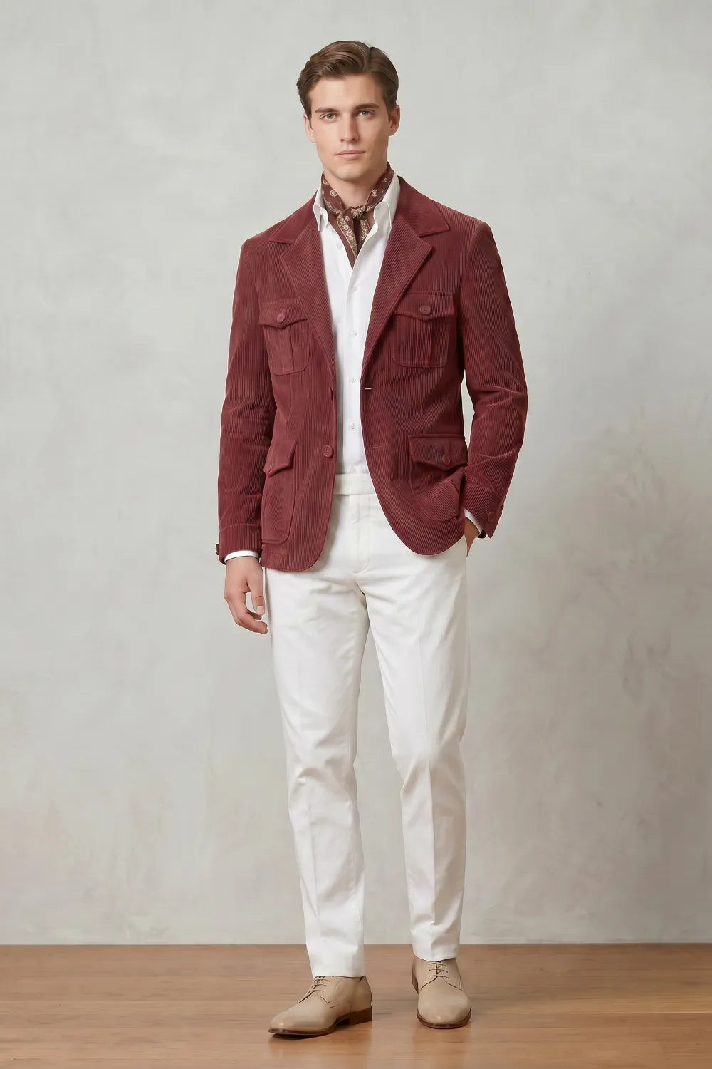 Men's Tailored Corduroy 2 Piece Suit