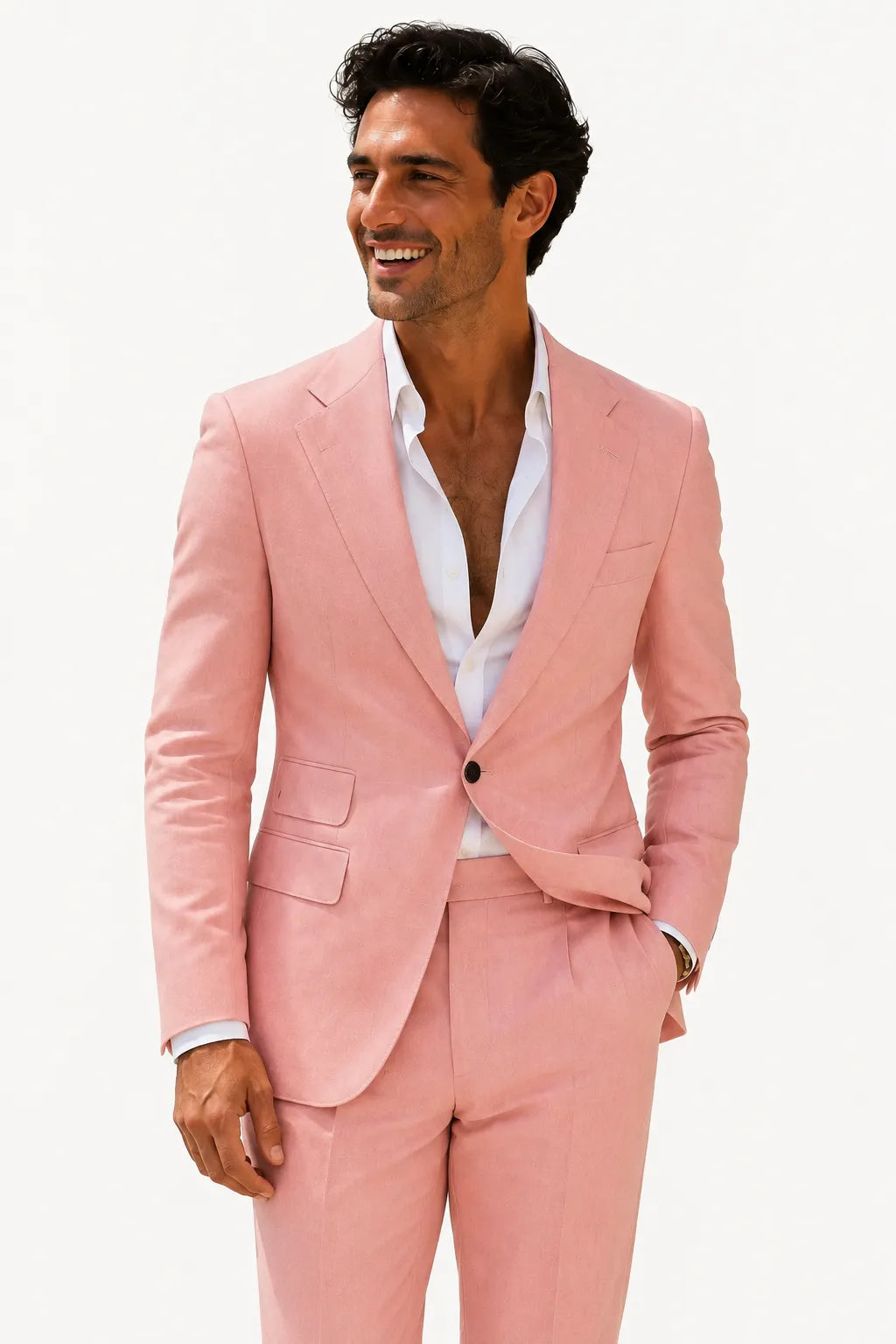 Men's Refined Linen 2 Piece Suit