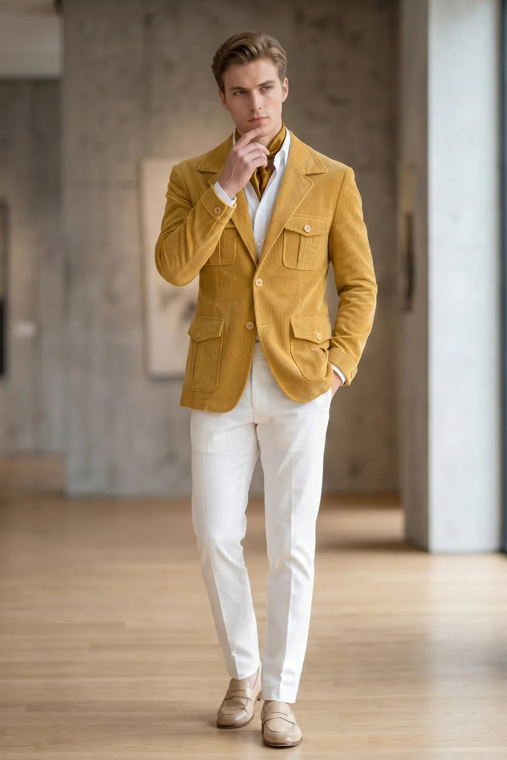 Men's Tailored Corduroy 2 Piece Suit