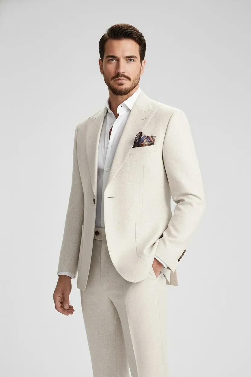 Elegant Beach Wedding Clothes for Men with a Single Breasted Front
