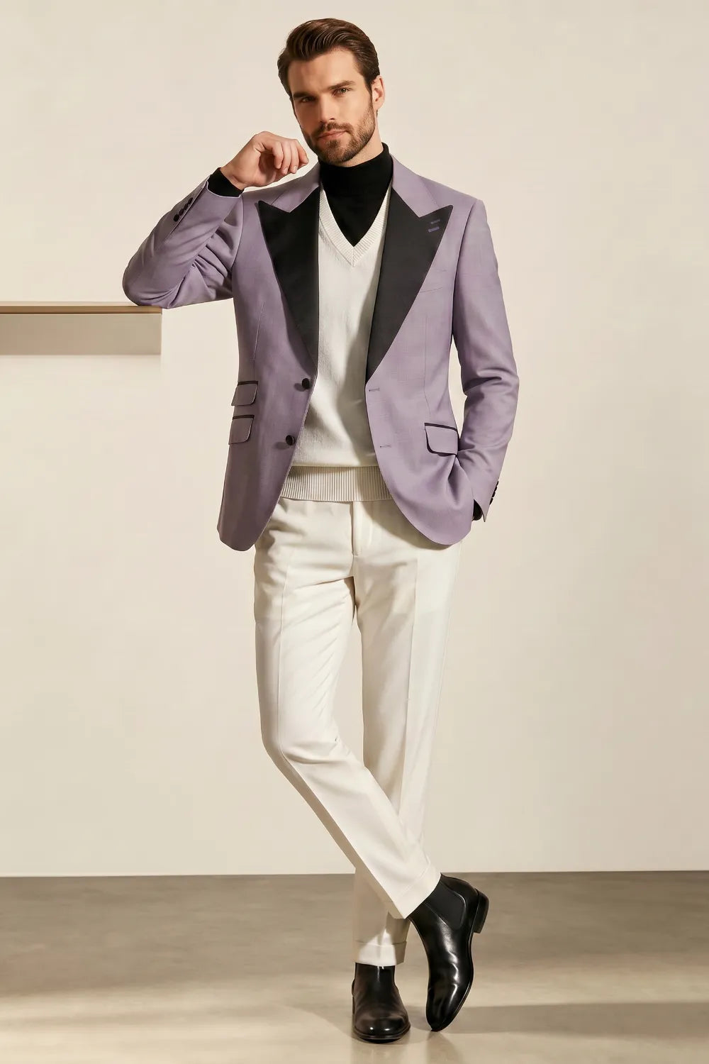 Men's Lilac Wide Peak Lapel 2-Piece Suit