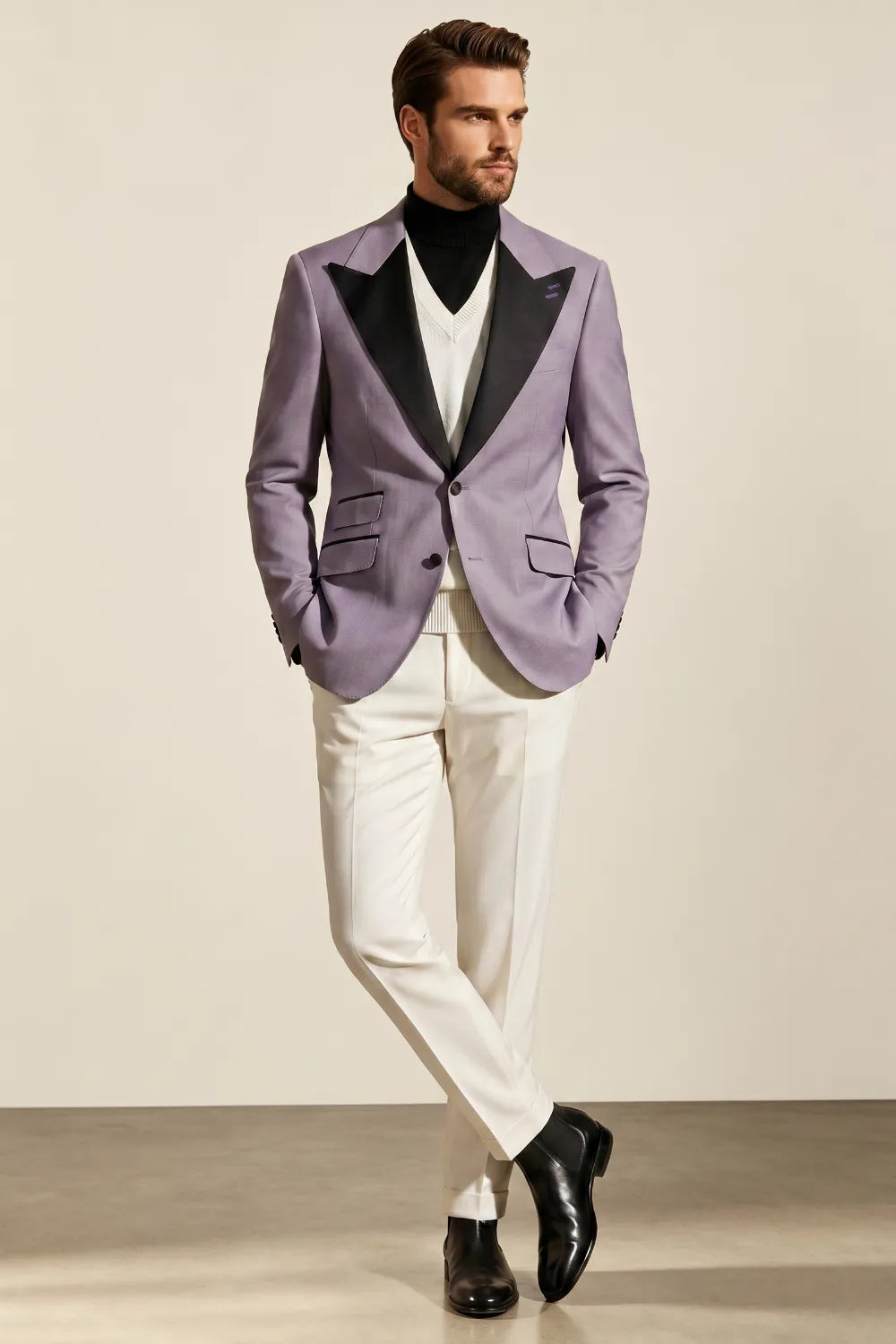 Men's Lilac Wide Peak Lapel 2-Piece Suit