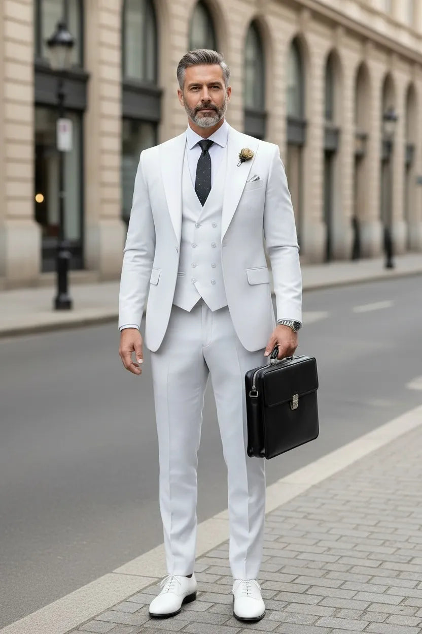 Men's Milan Executive Peak Lapel 3 Piece Suits