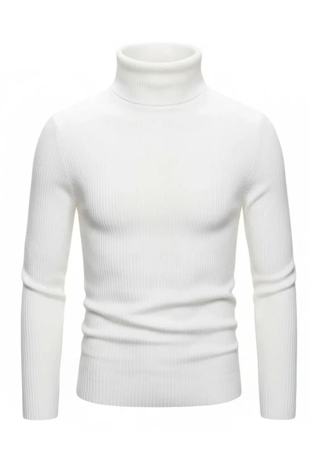 Men's Business Ribbed Turtleneck Pullover Sweater