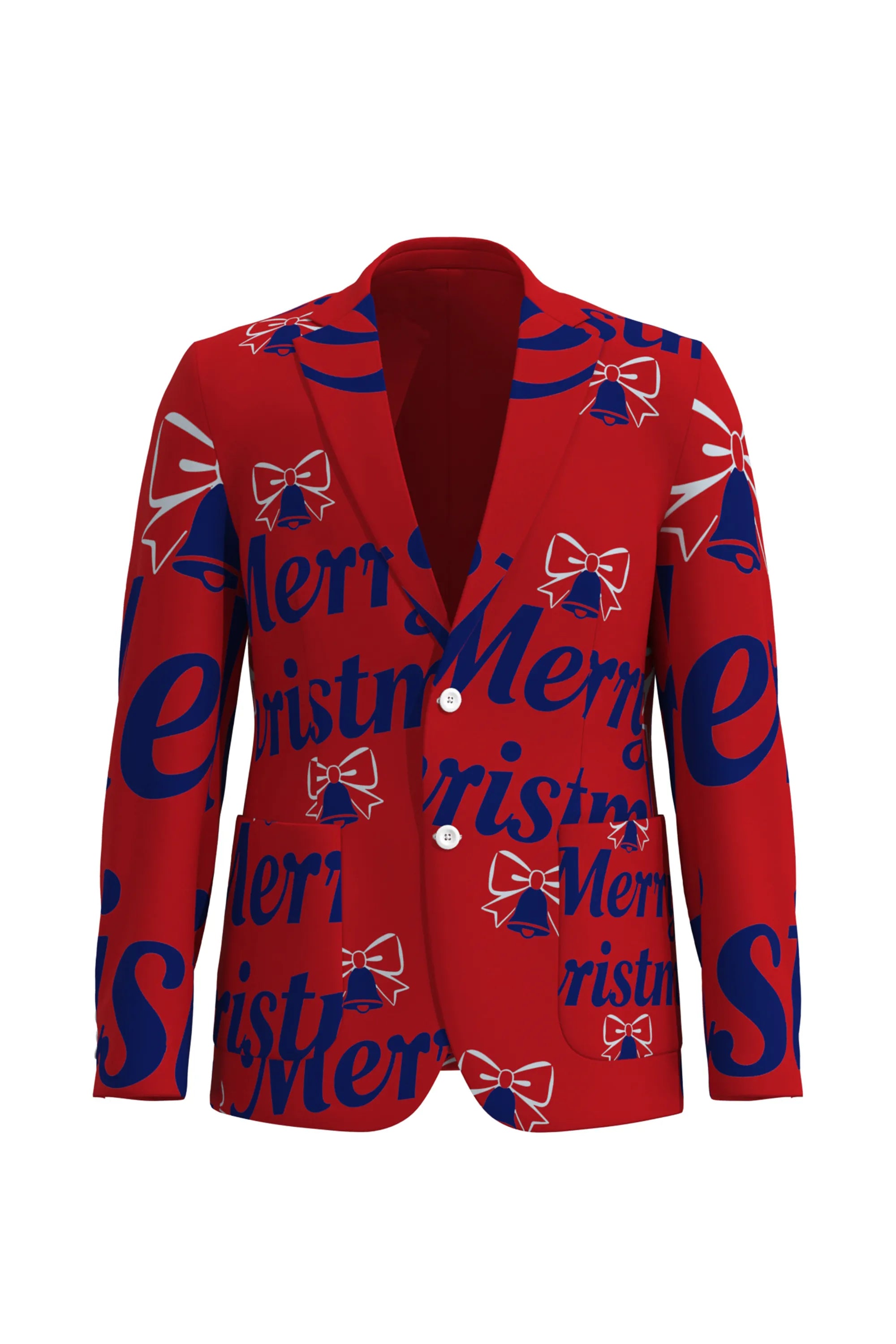 Men's Funny Pattern Christmas Eve Party 2 Piece Suit