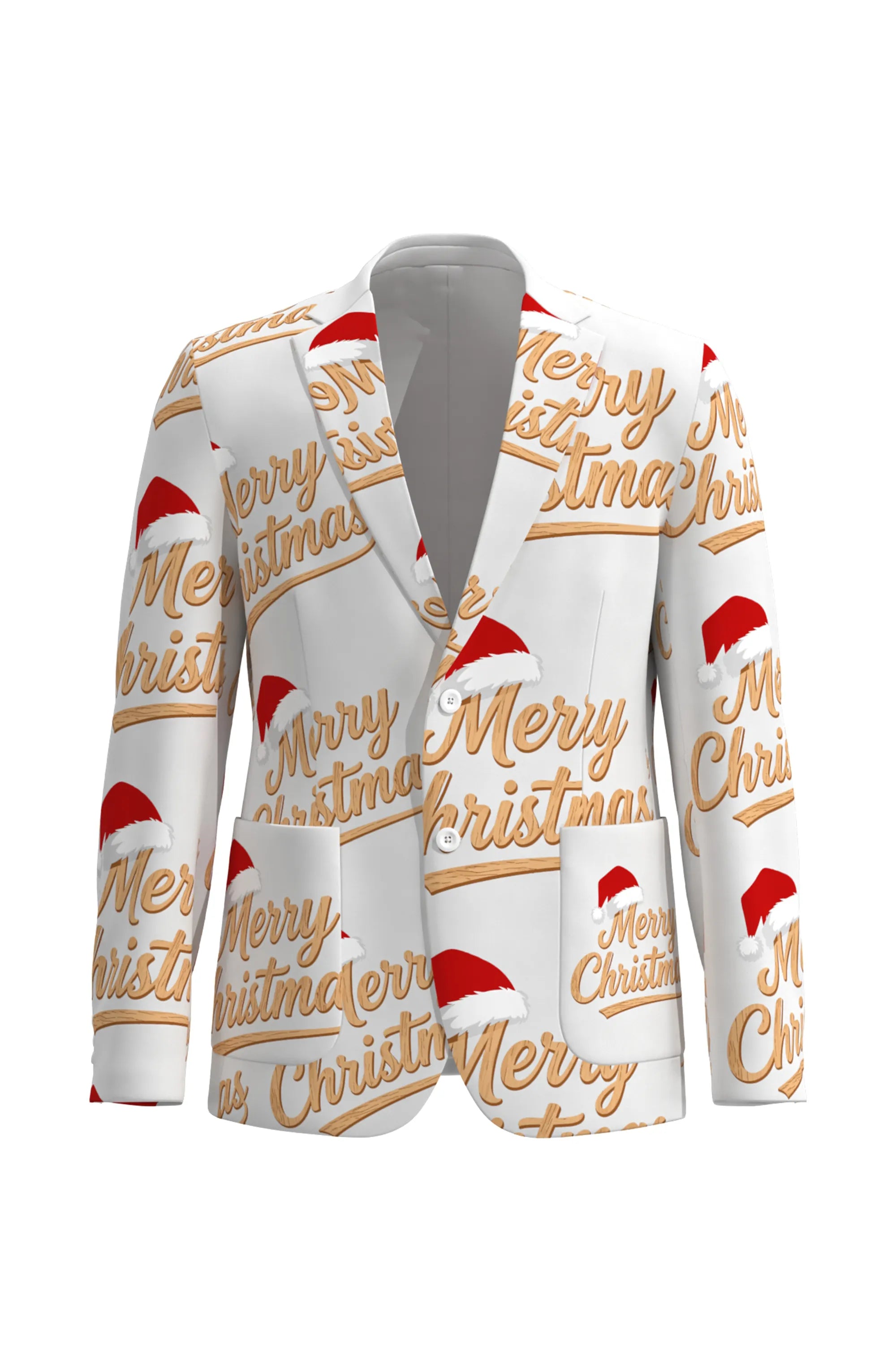 Men's Festive Graphics Christmas Eve Party 2 Piece Suit