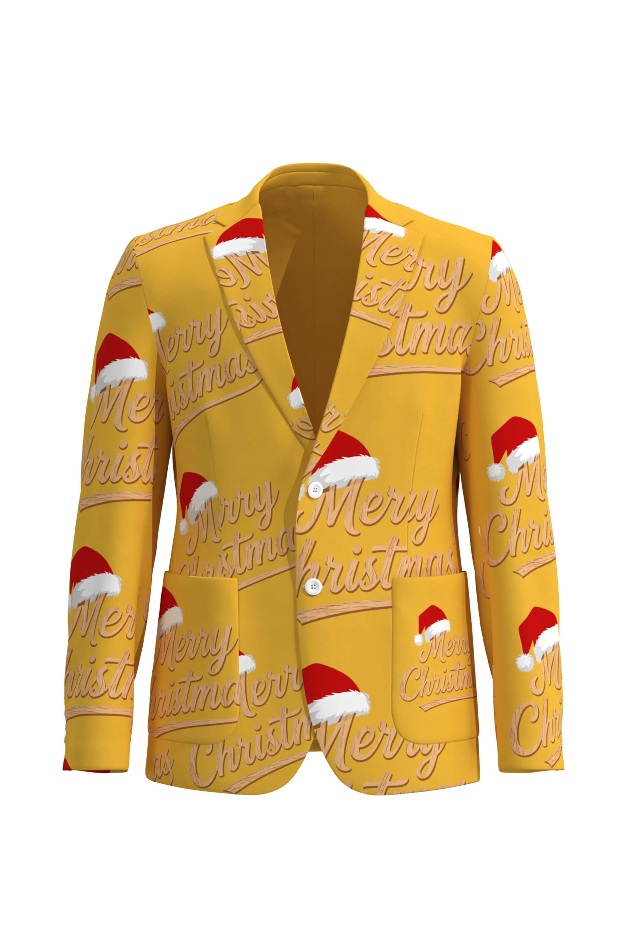 Men's Festive Graphics Christmas Eve Party 2 Piece Suit