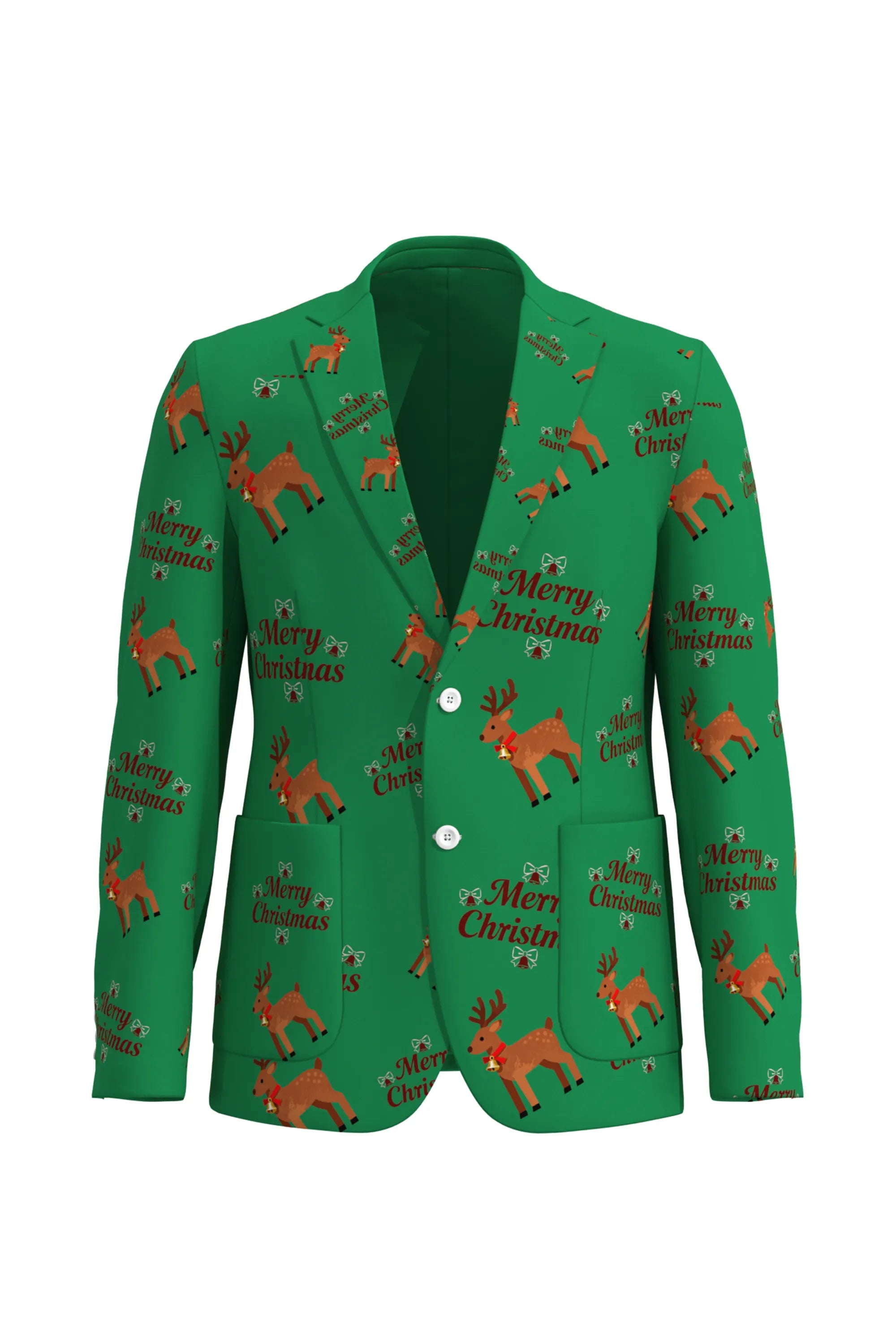Men's Deer Animal Christmas Eve Party 2 Piece Suit