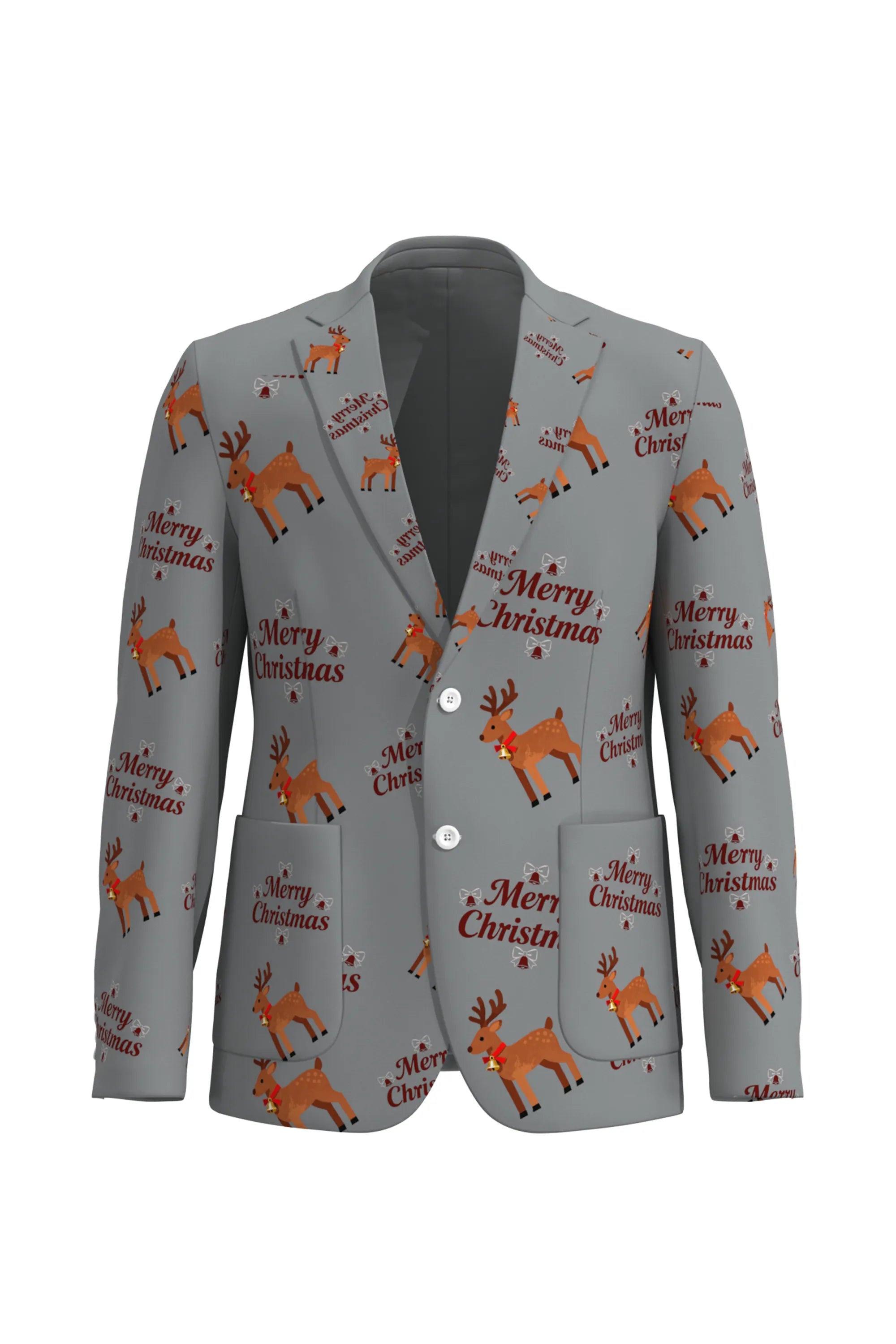 Men's Deer Animal Christmas Eve Party 2 Piece Suit