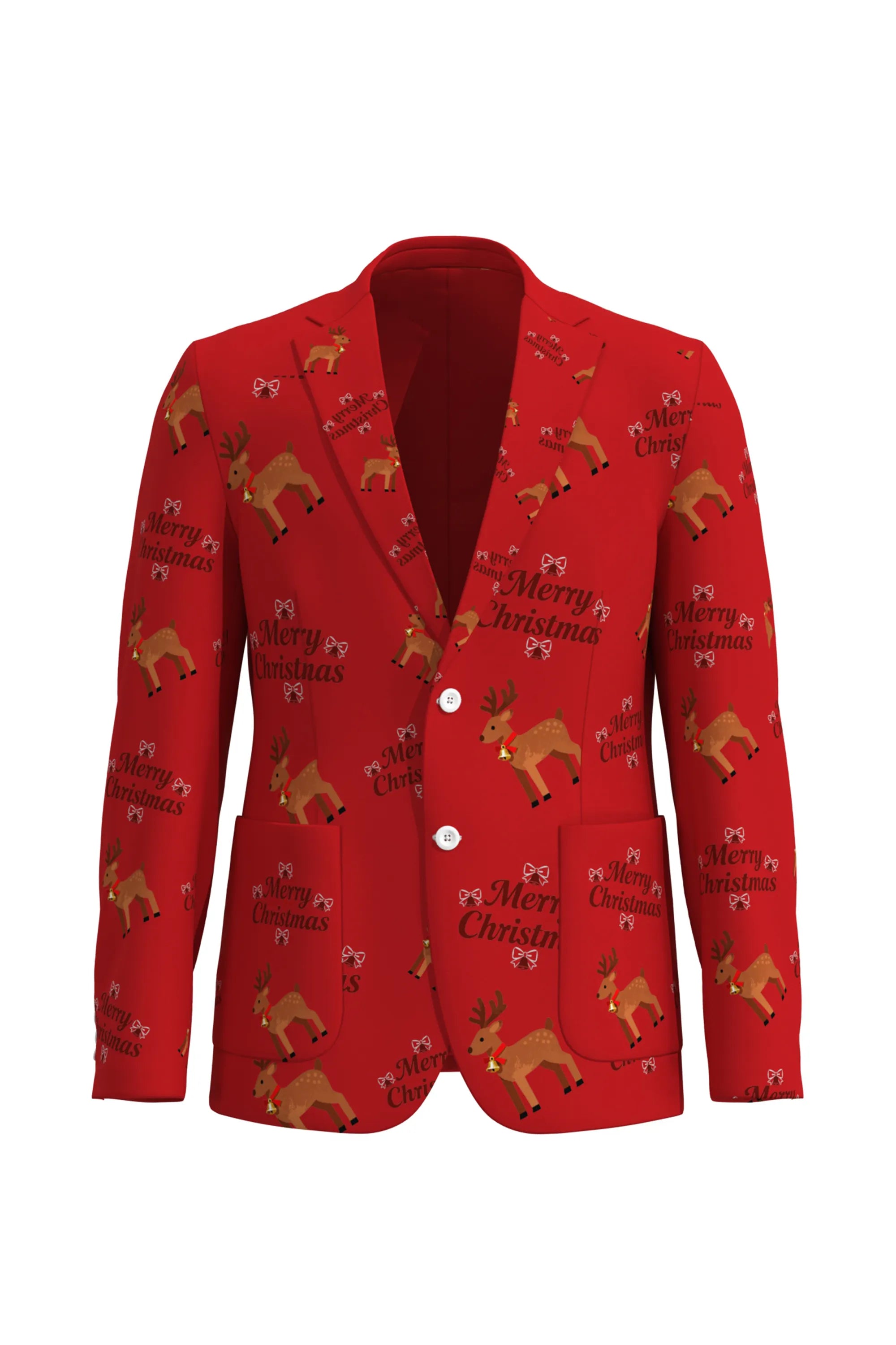 Men's Deer Animal Christmas Eve Party 2 Piece Suit