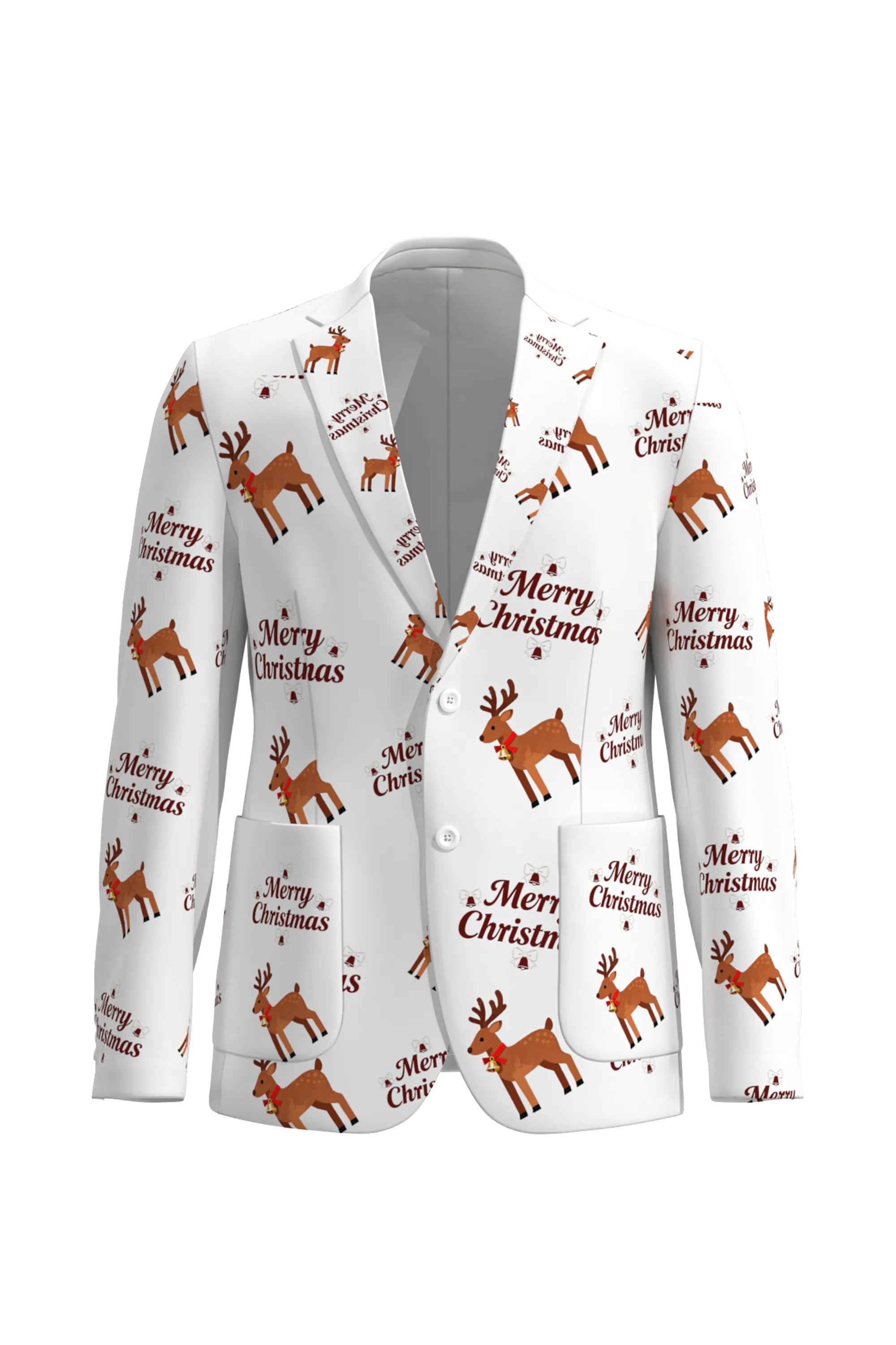Men's Deer Animal Christmas Eve Party 2 Piece Suit