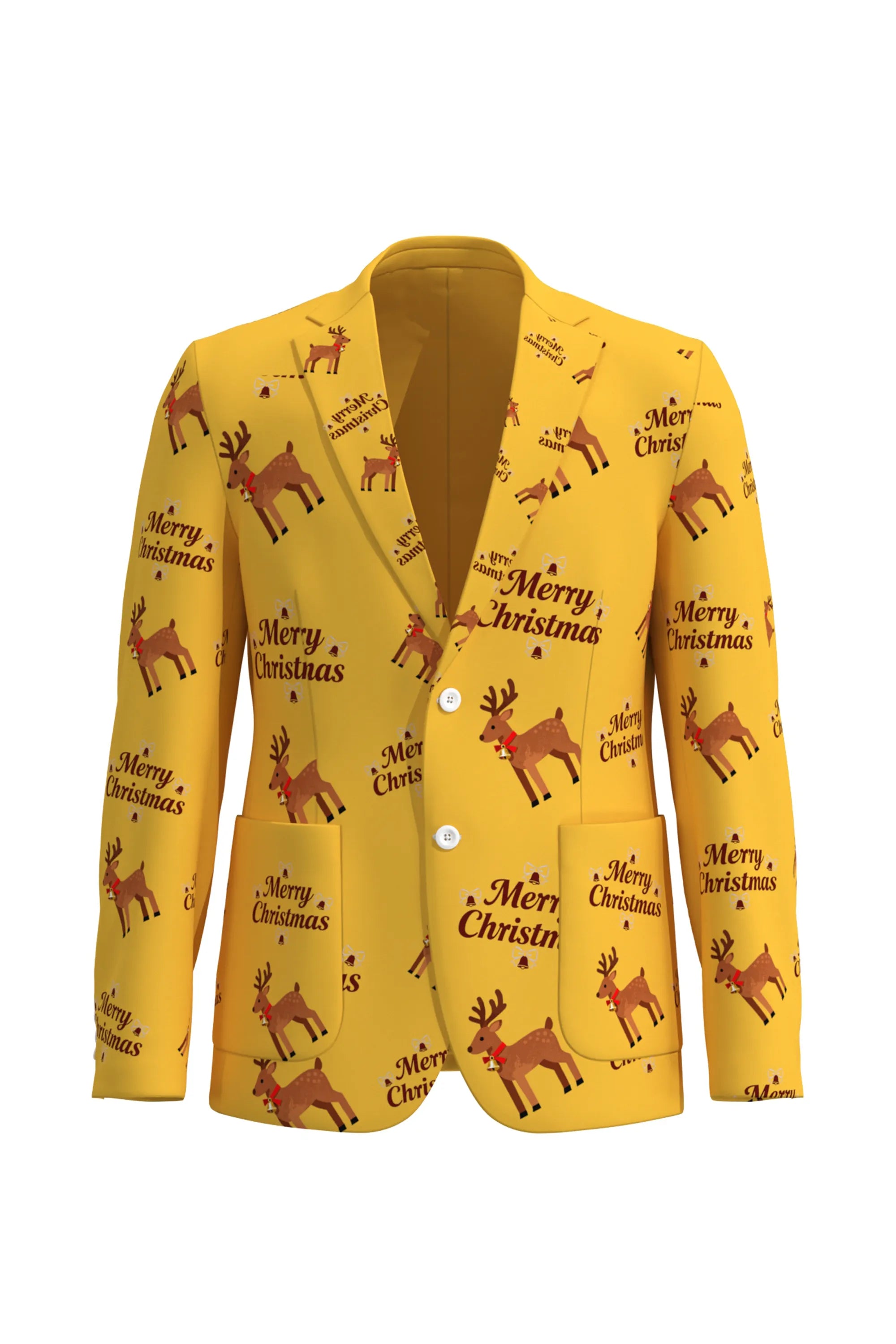 Men's Deer Animal Christmas Eve Party 2 Piece Suit