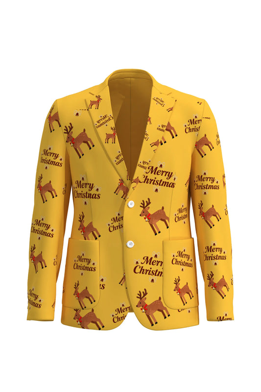 Men's Deer Animal Christmas Eve Party 2 Piece Suit