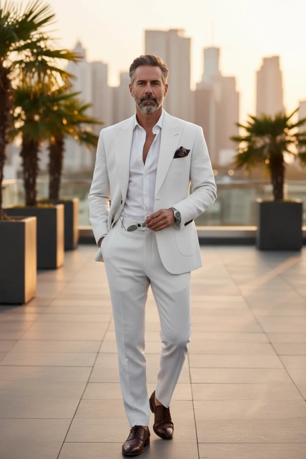 Men's Italian‑Cut Linen 2 Piece Suits