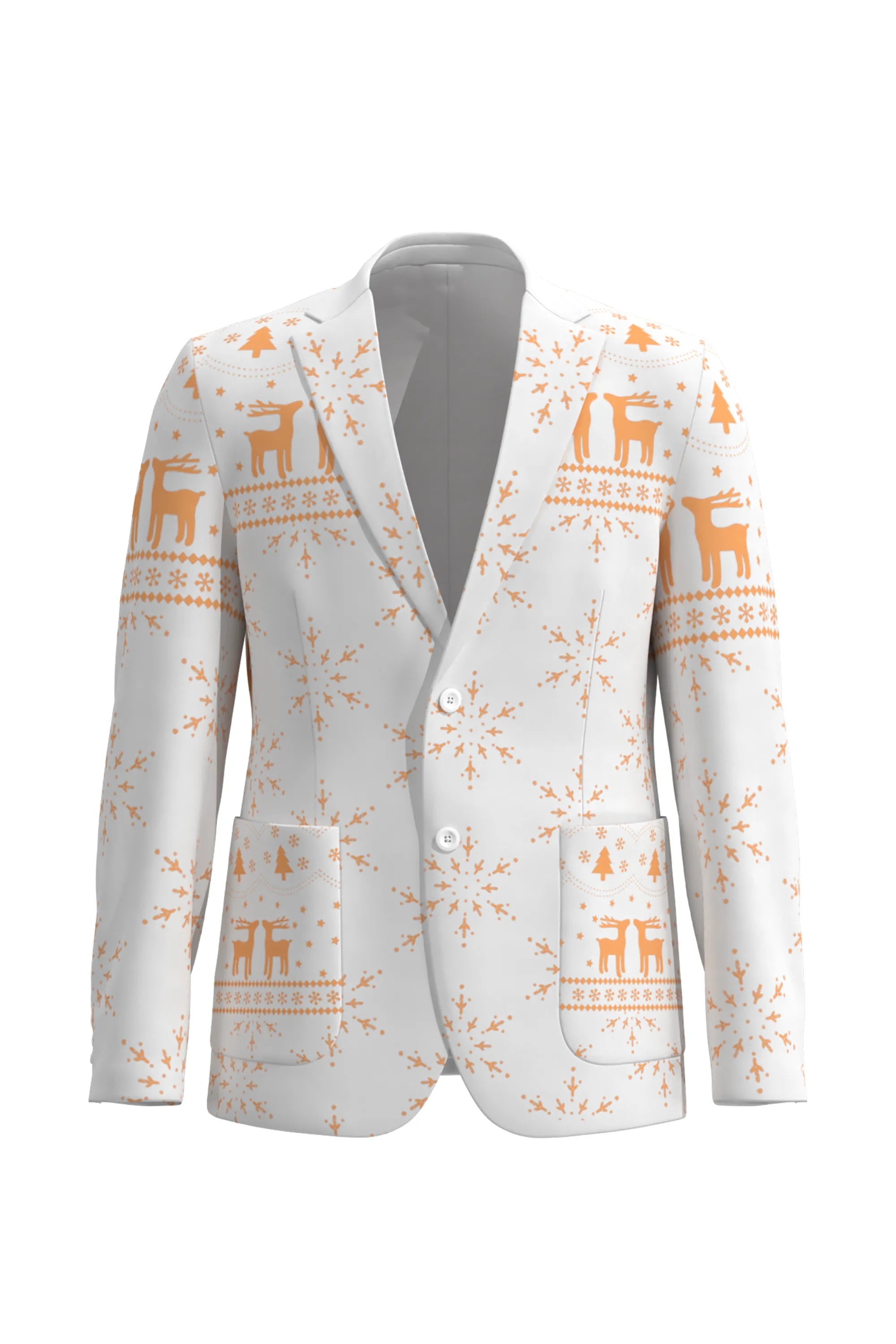 Men's Snowflake Christmas Eve Party 2 Piece Suit