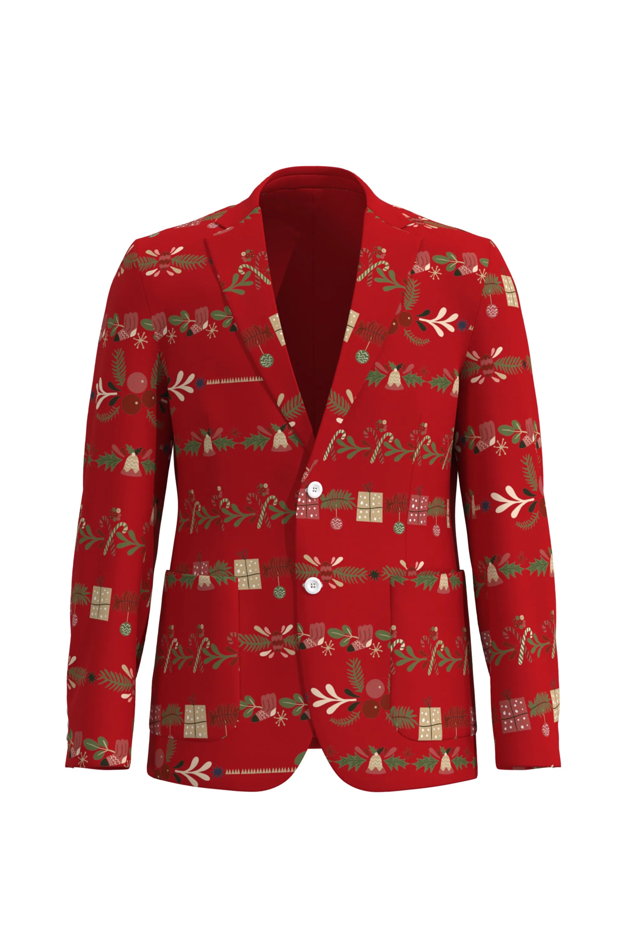 Men's Funny Printed Christmas Eve Party 2 Piece Suit