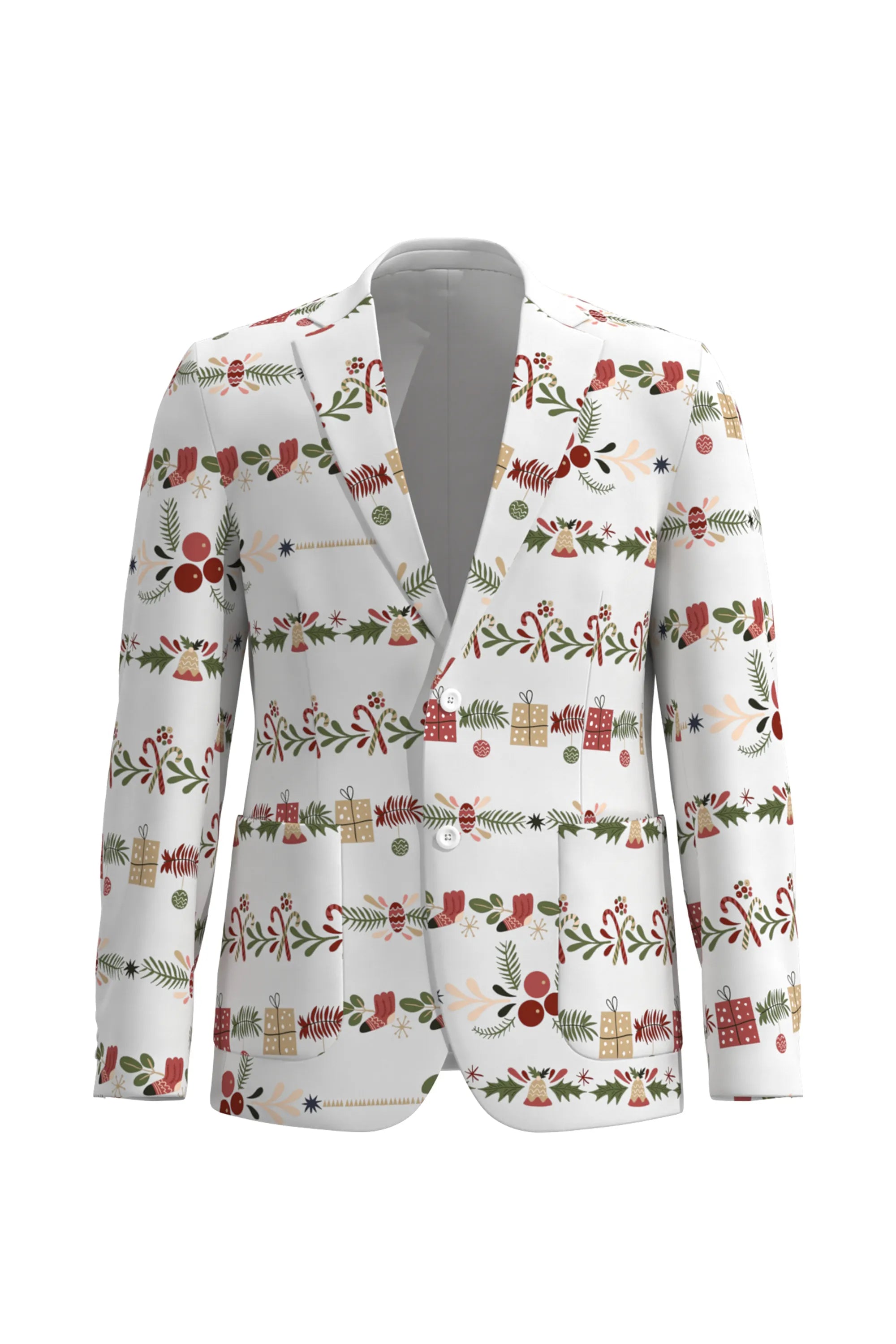 Men's Funny Printed Christmas Eve Party 2 Piece Suit