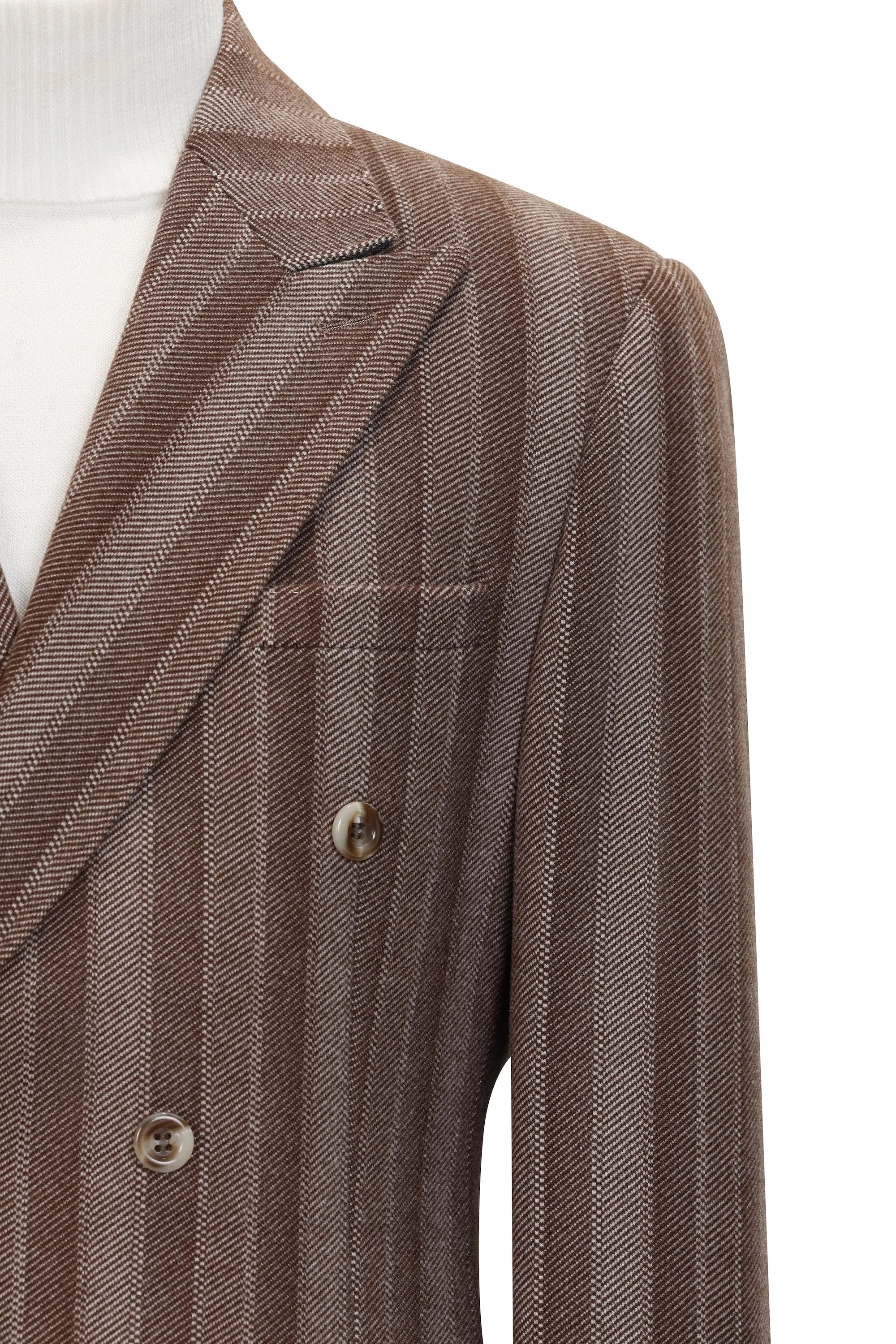 Men's Brown Stripe Herringbone 2 Piece Suits