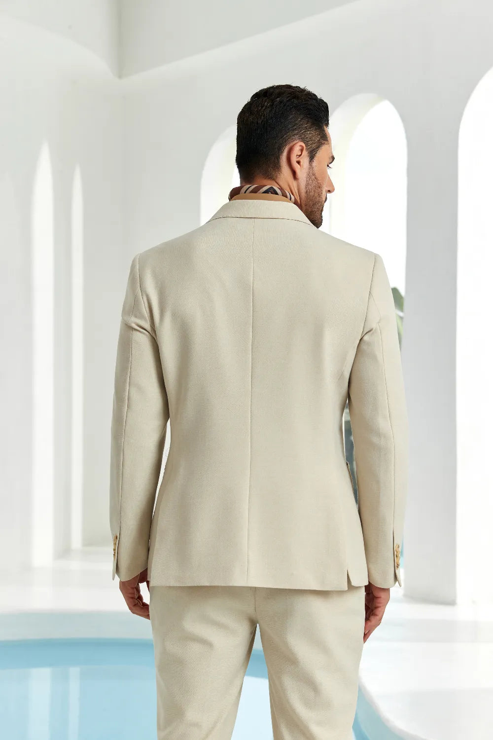 Men's Simple White Double Breasted 2 Pieces Suits