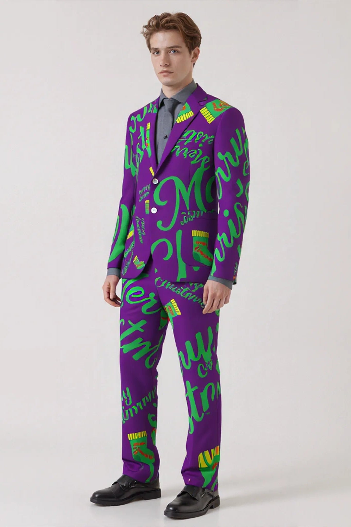 Men's Funny Fancy Christmas Eve Party 2 Piece Suit