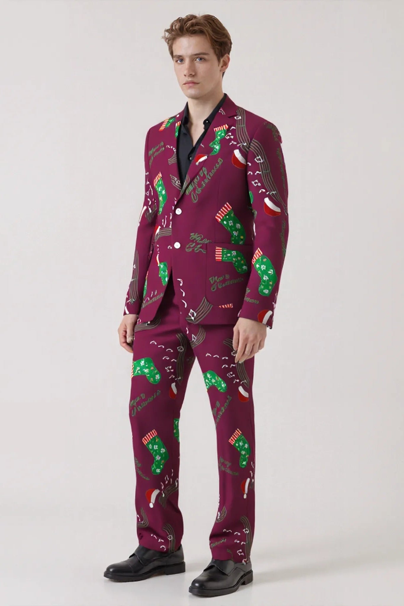 Men's Funny Fancy Christmas Eve Party 2 Piece Suit