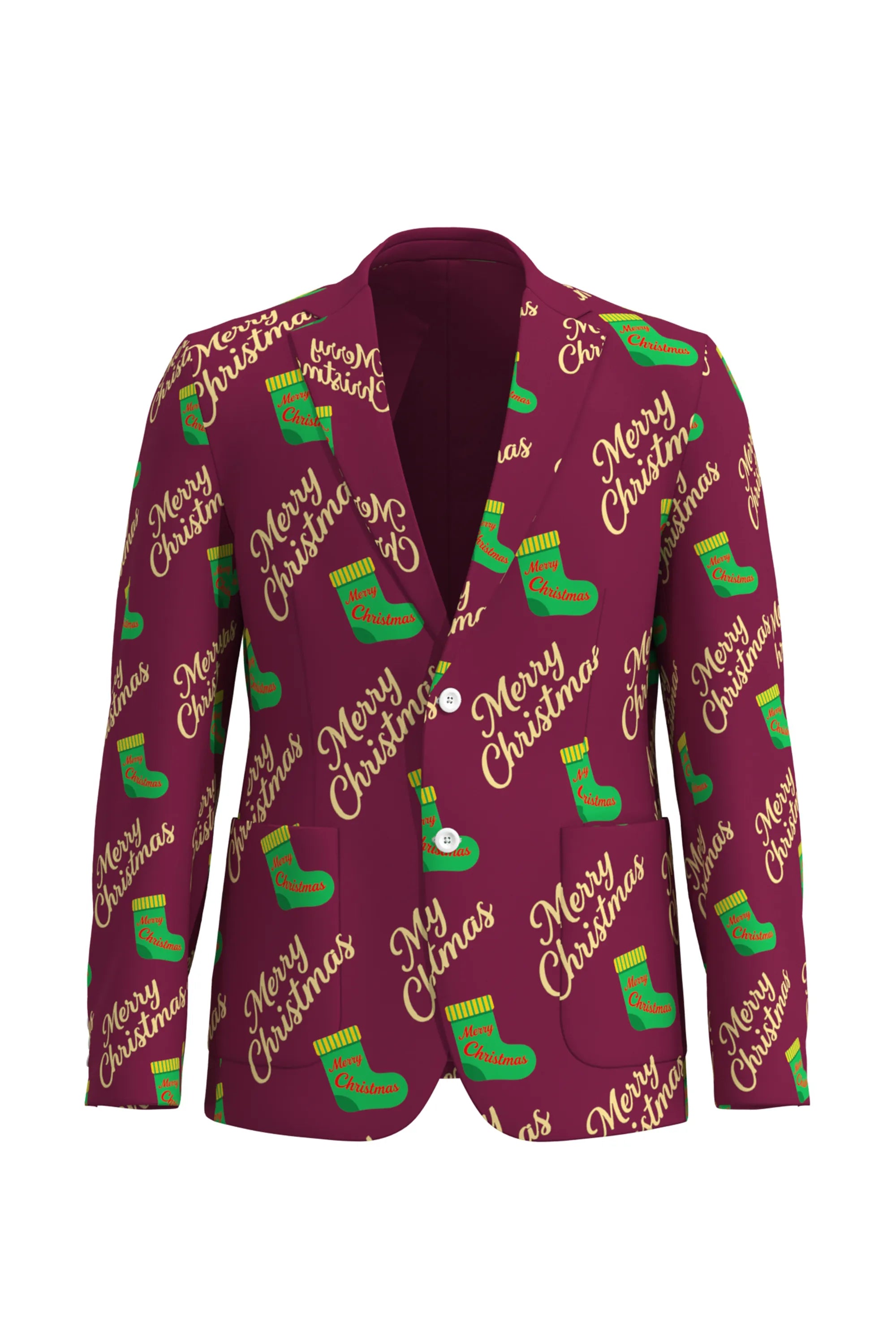 Men's Funny Fancy Christmas Eve Party 2 Piece Suit