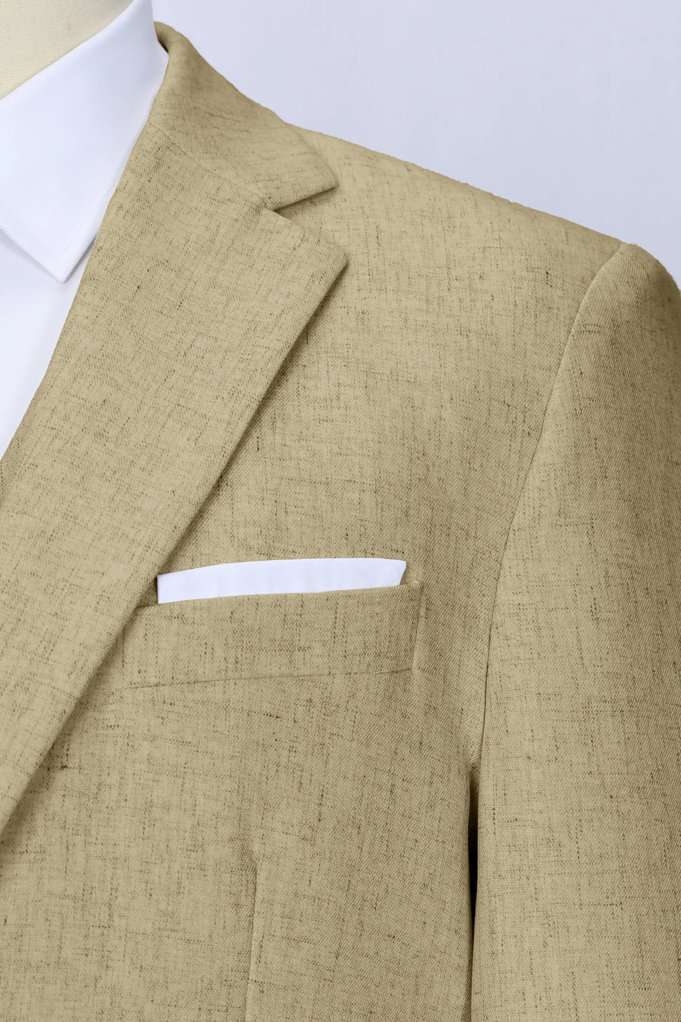 Breathable Khaki Linen Fabric Detail – Lightweight Texture for Hot Weather – Wehilion® ™