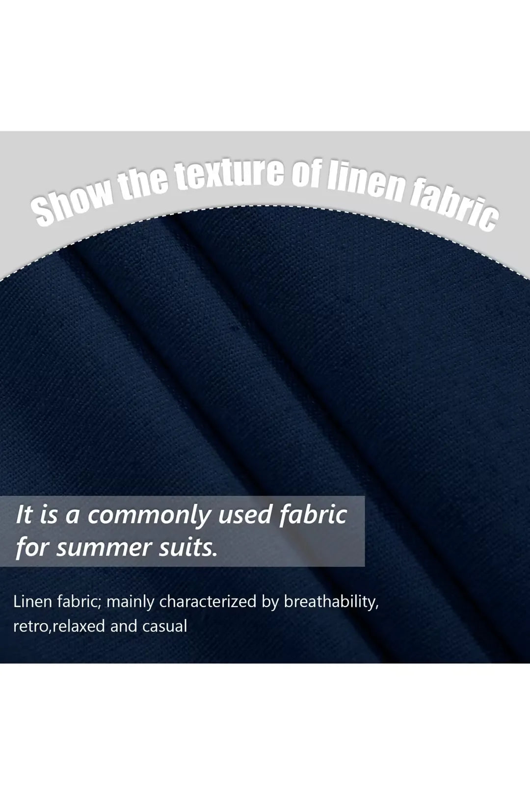 Men’s Navy Blue Linen Blazer with White Shirt – Classic Formal Attire – Wehilion® ™