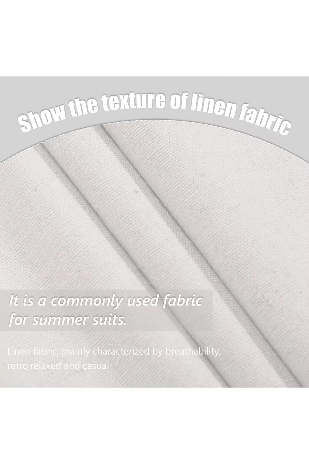 White Linen Fabric Detail for Summer Suits – Lightweight, Breathable Material for Wedding or Prom Tuxedos – Wehilion® ™