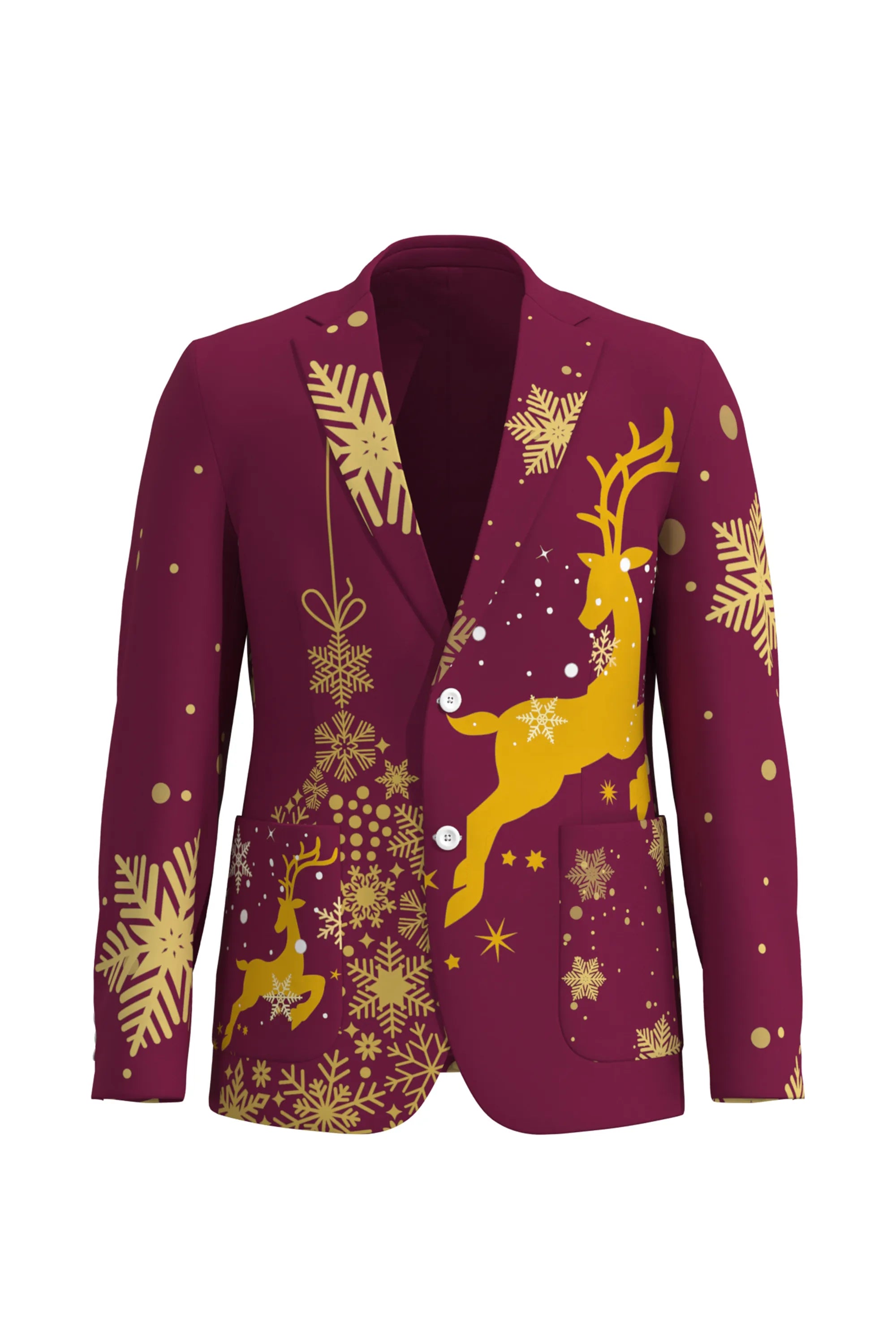 Men's Deer Animal Christmas Eve Party 2 Piece Suit