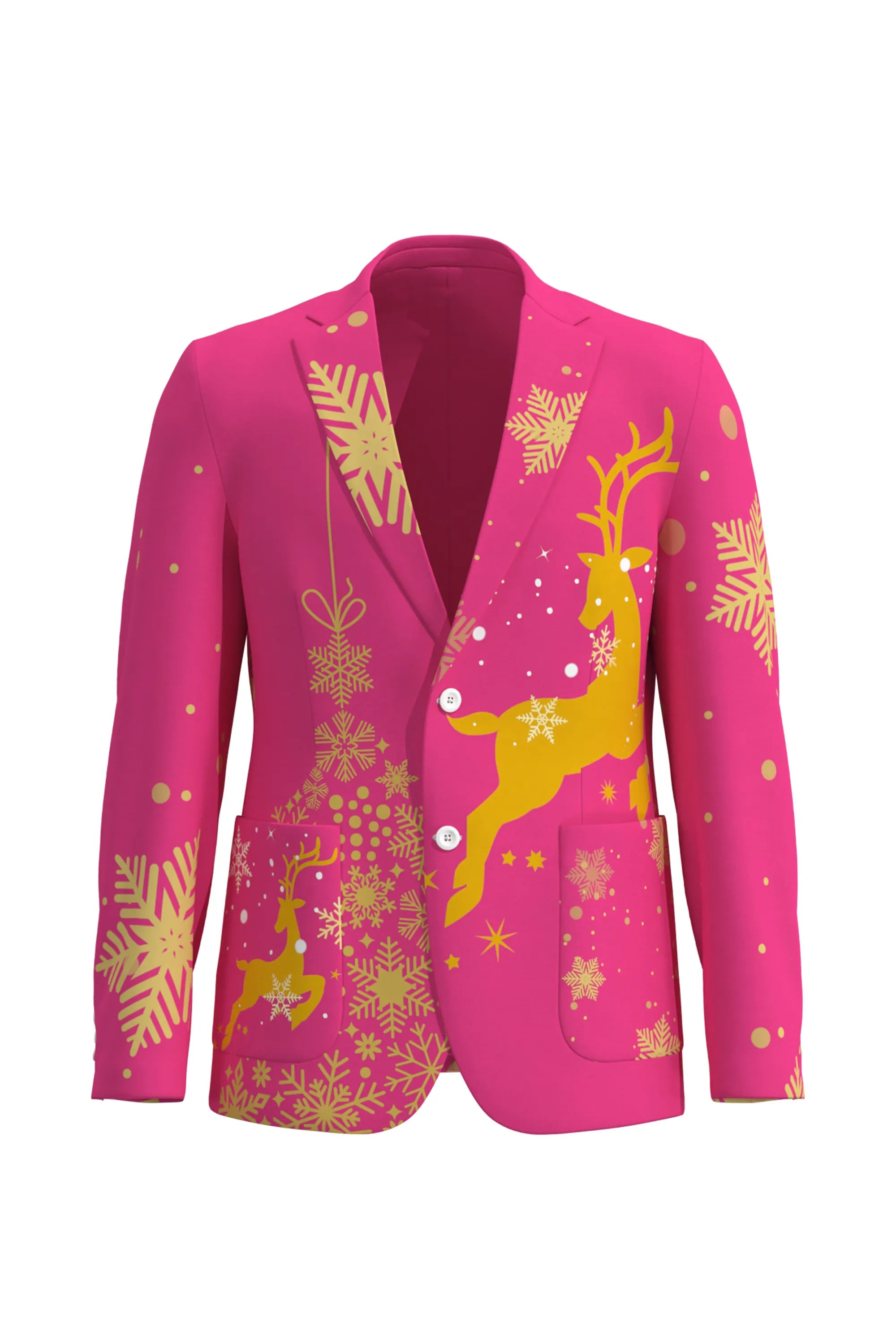 Men's Deer Animal Christmas Eve Party 2 Piece Suit