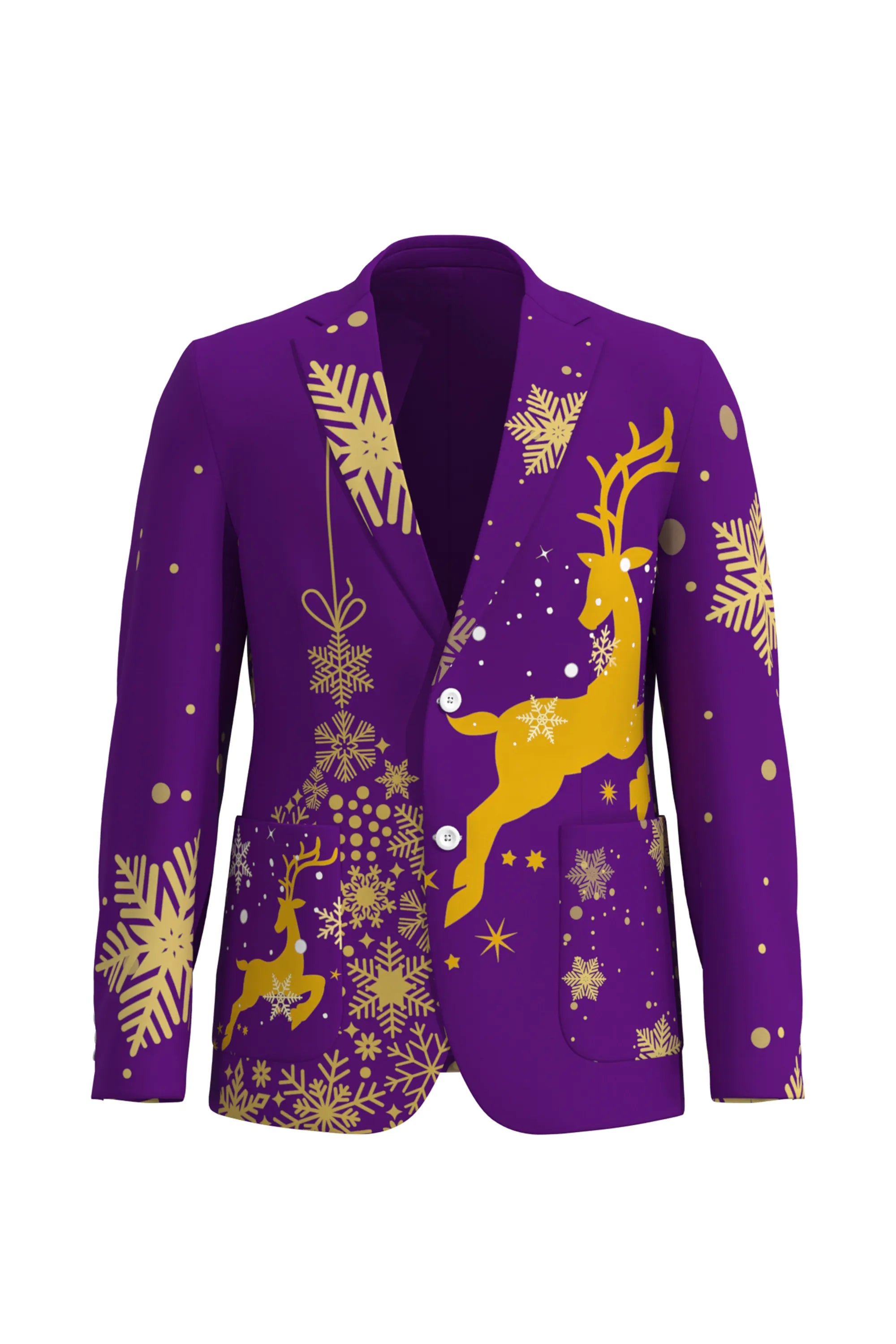 Men's Deer Animal Christmas Eve Party 2 Piece Suit