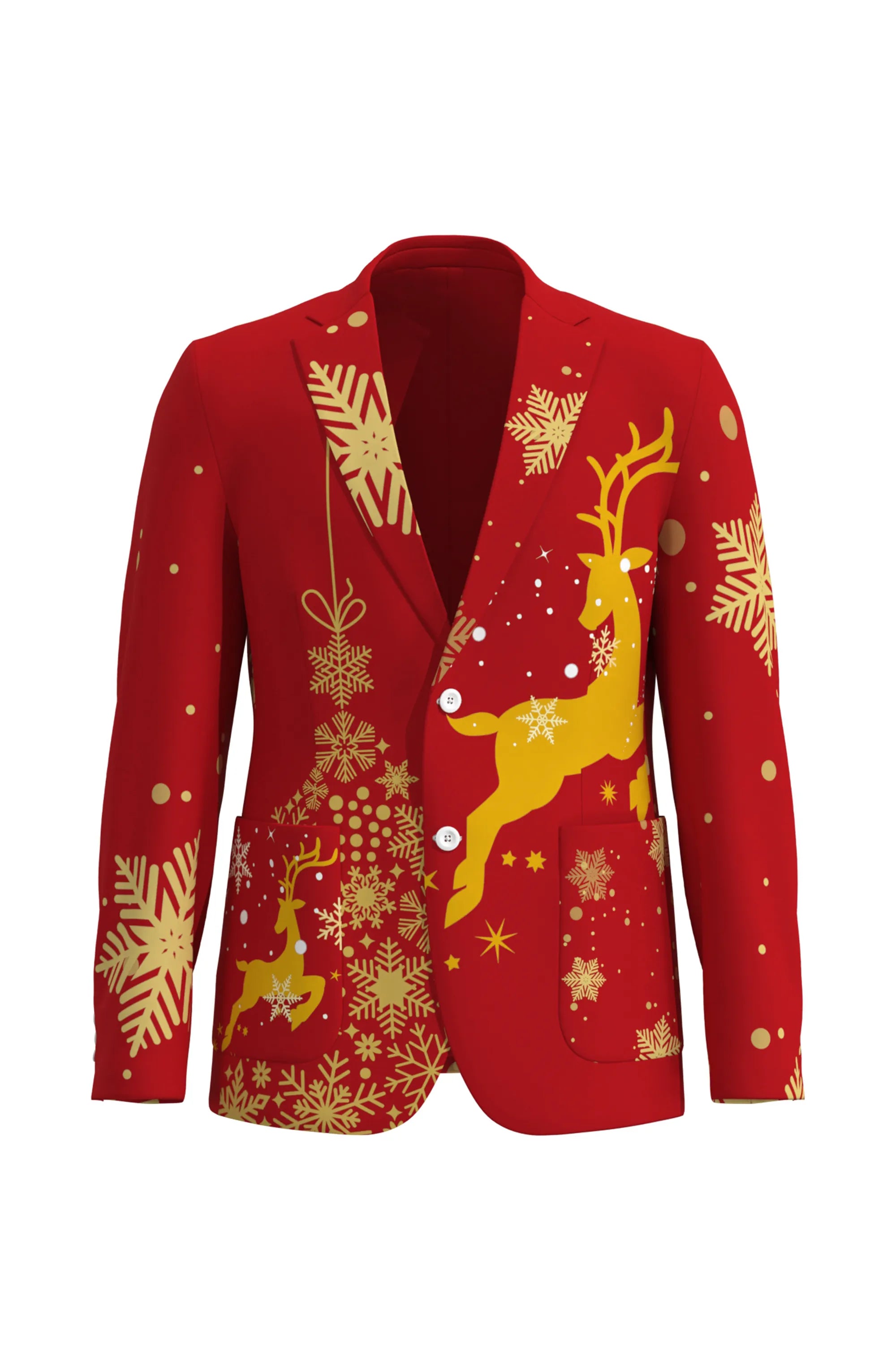 Men's Deer Animal Christmas Eve Party 2 Piece Suit