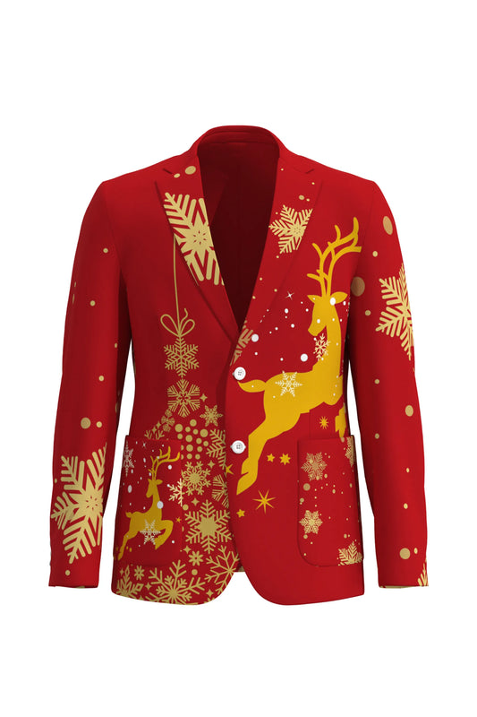 Men's Deer Animal Christmas Eve Party 2 Piece Suit