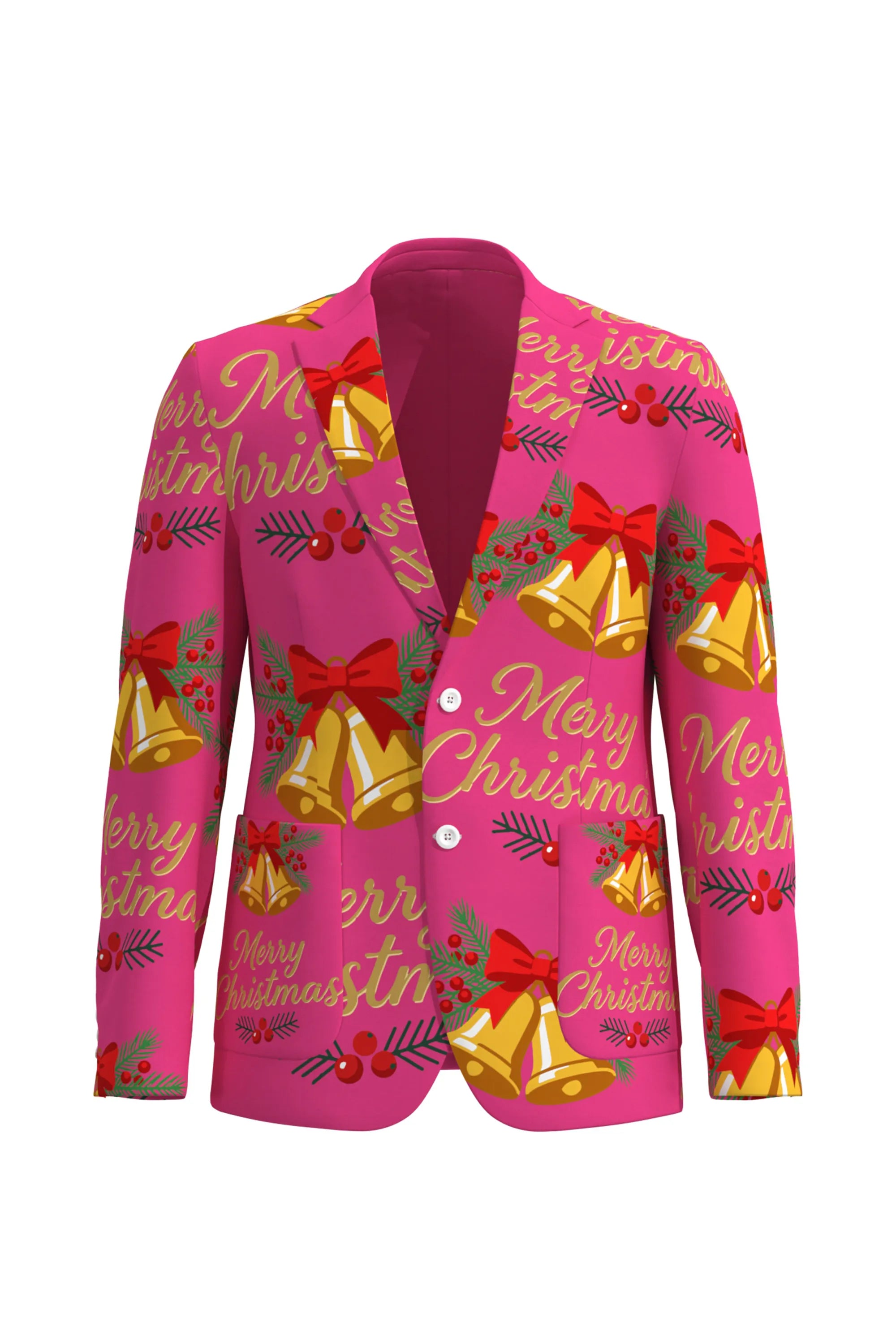 Men's Bell Bow Christmas Eve Party 2 Piece Suit