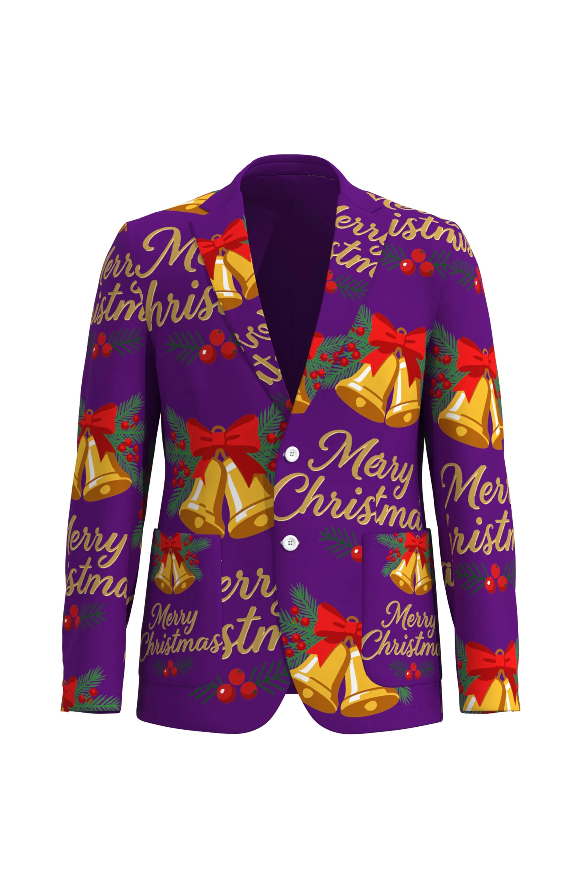 Men's Bell Bow Christmas Eve Party 2 Piece Suit