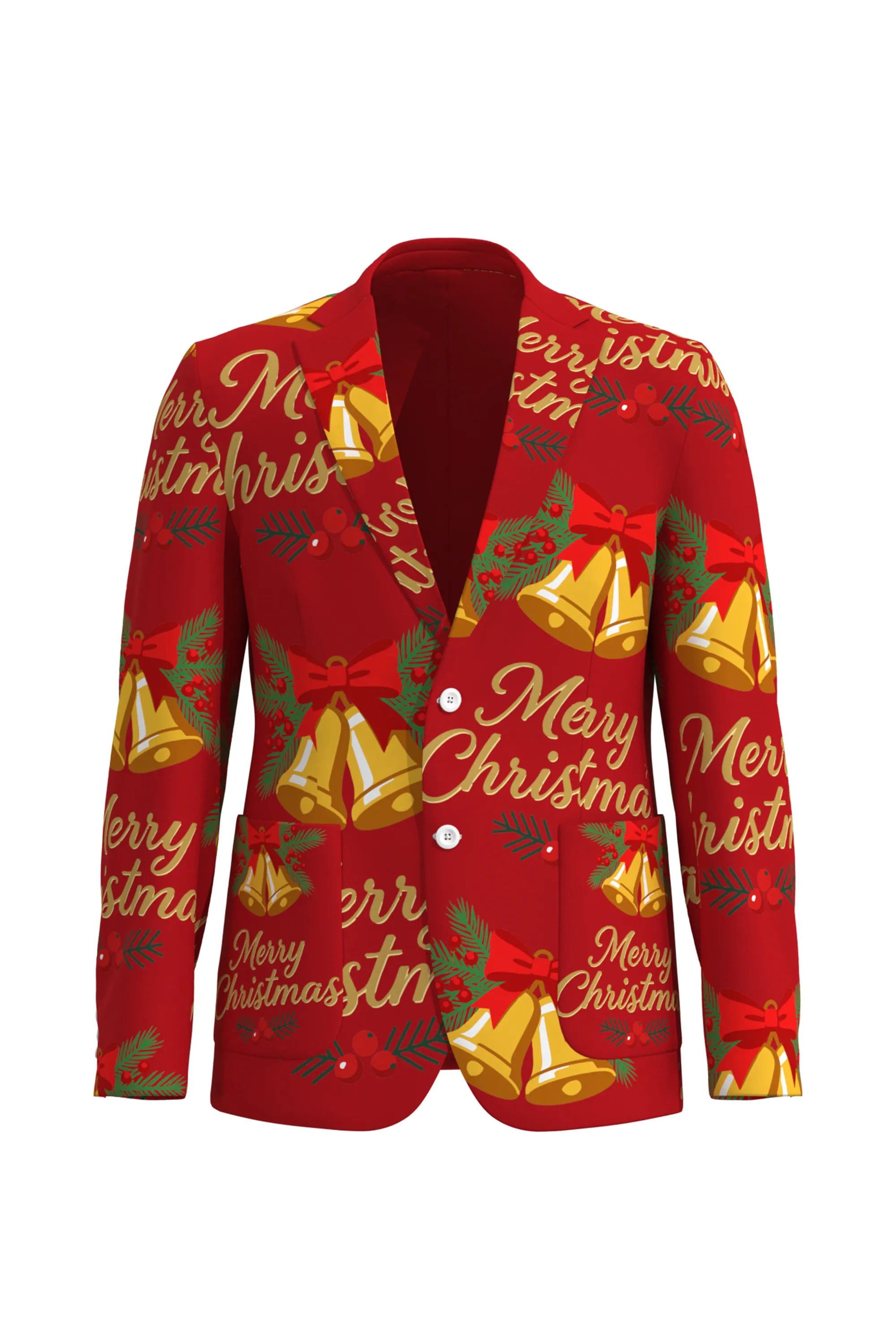 Men's Bell Bow Christmas Eve Party 2 Piece Suit
